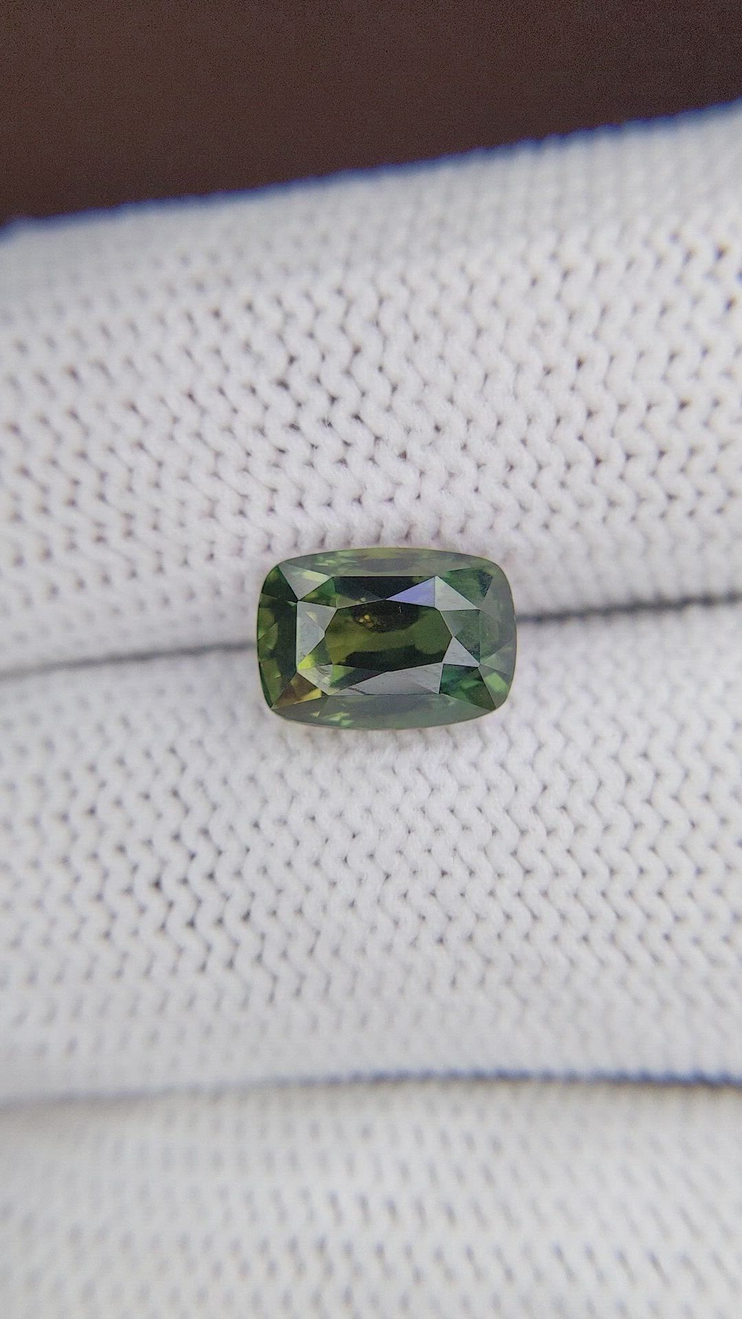 3.55 Ct. Yellowish Green Sapphire from Tanzania Size Video