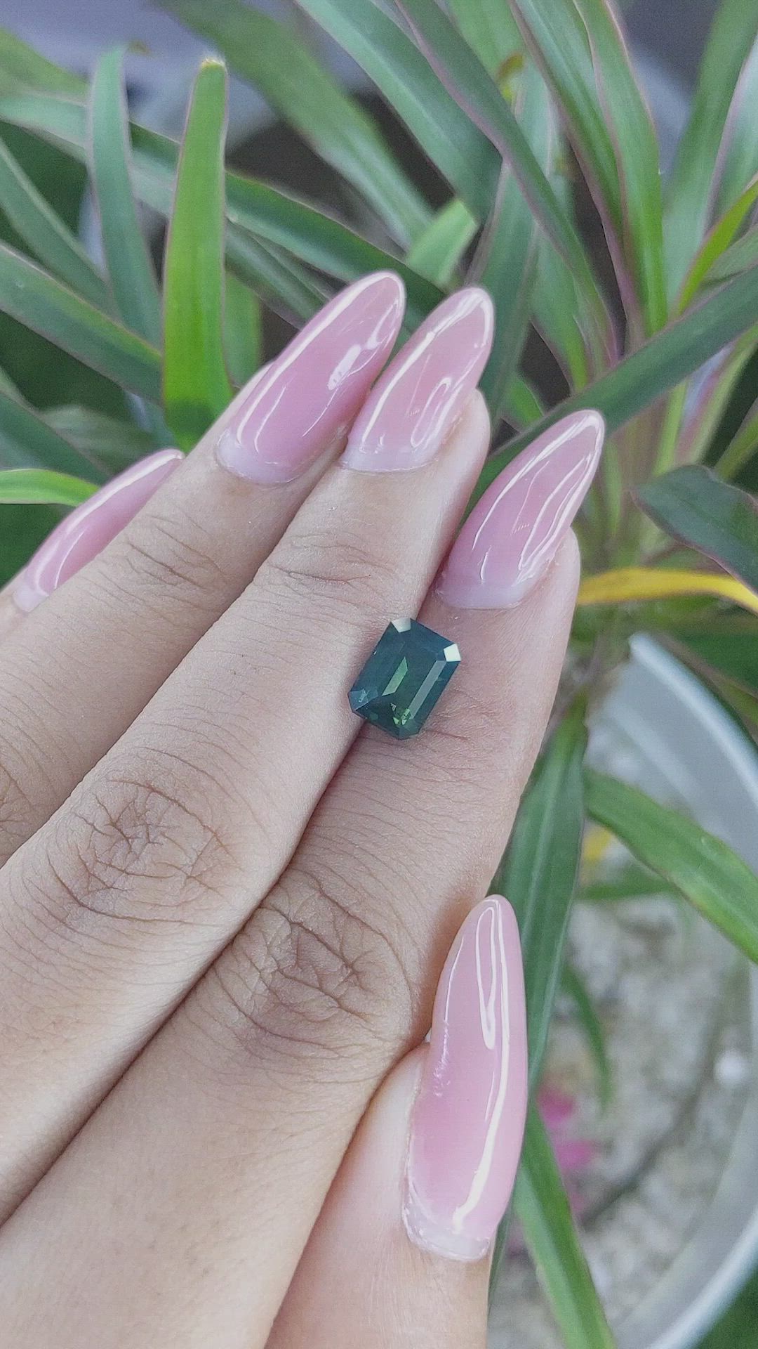 2.60 Ct. Bluish Green Sapphire from Tanzania Size Video