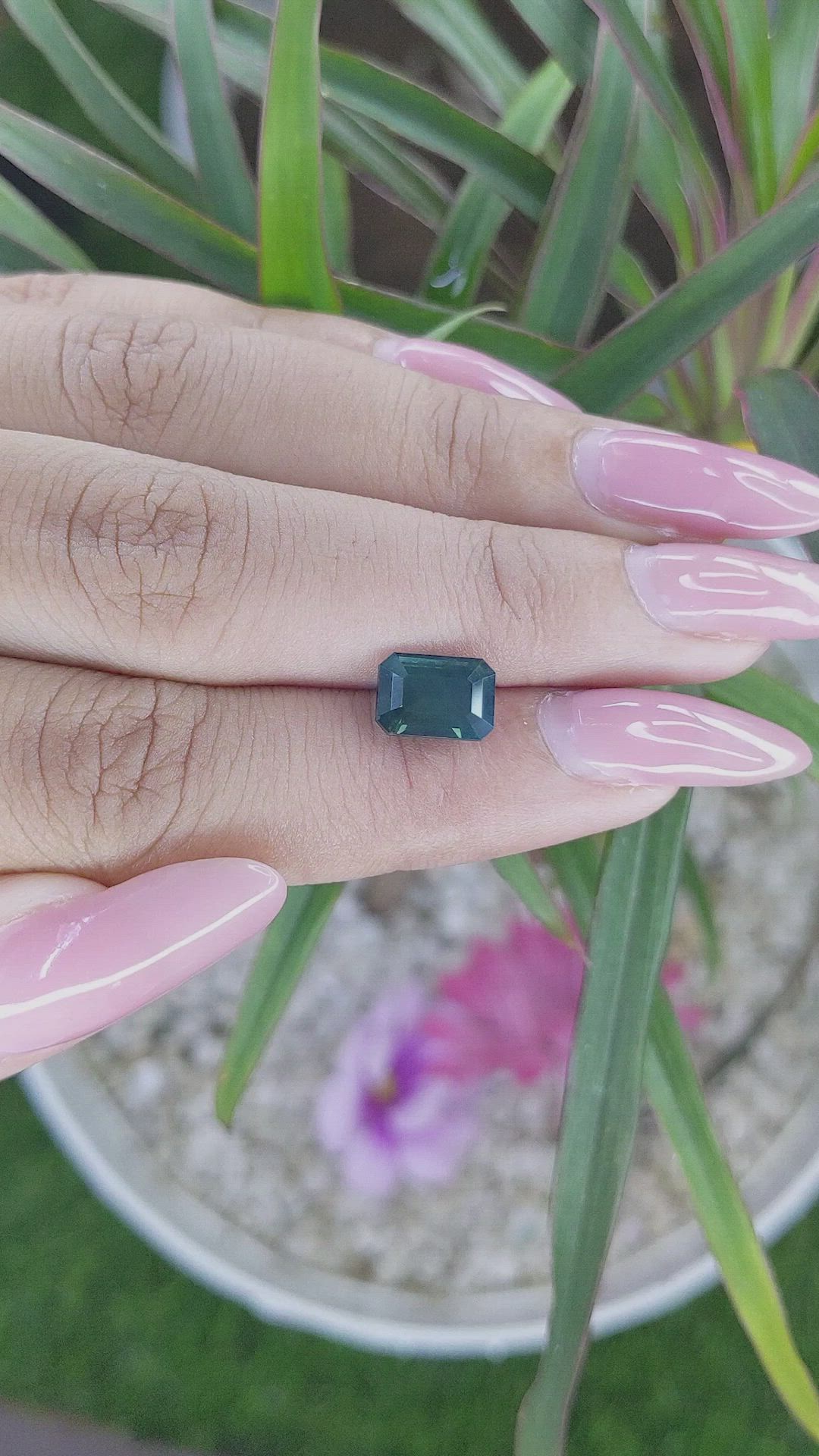 2.60 Ct. Bluish Green Sapphire from Tanzania Size Video