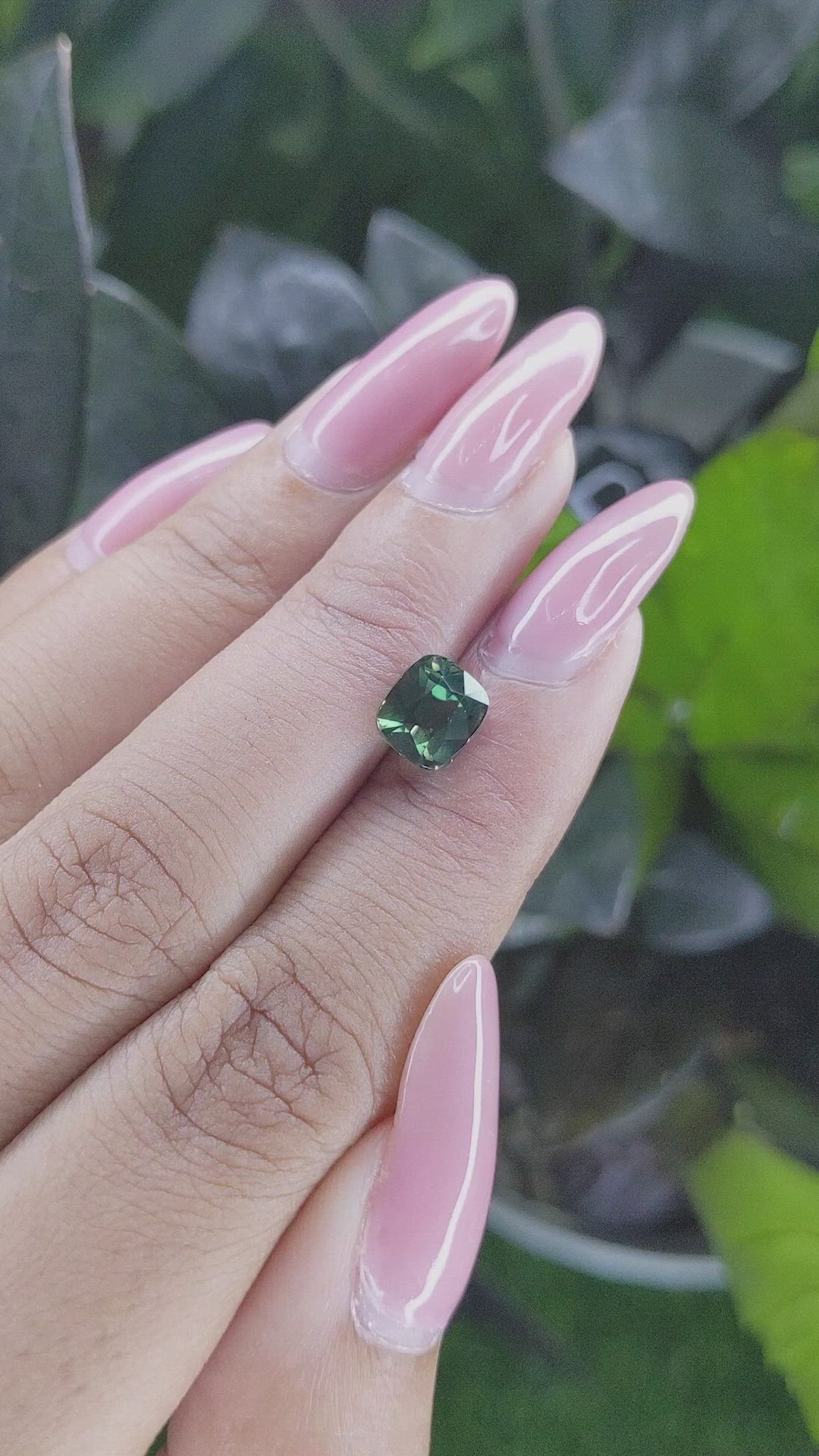 2.55 Ct. Bluish Green Sapphire from Madagascar Size Video