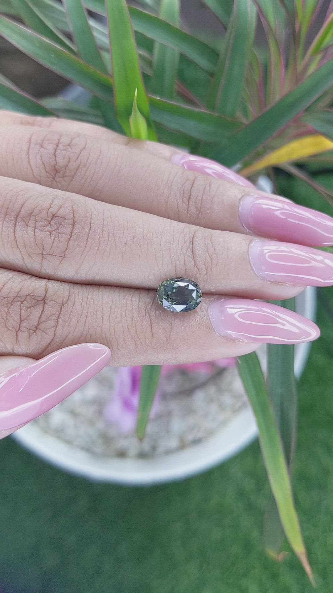 2.08 Ct. Bluish Green Sapphire from Tanzania Size Video