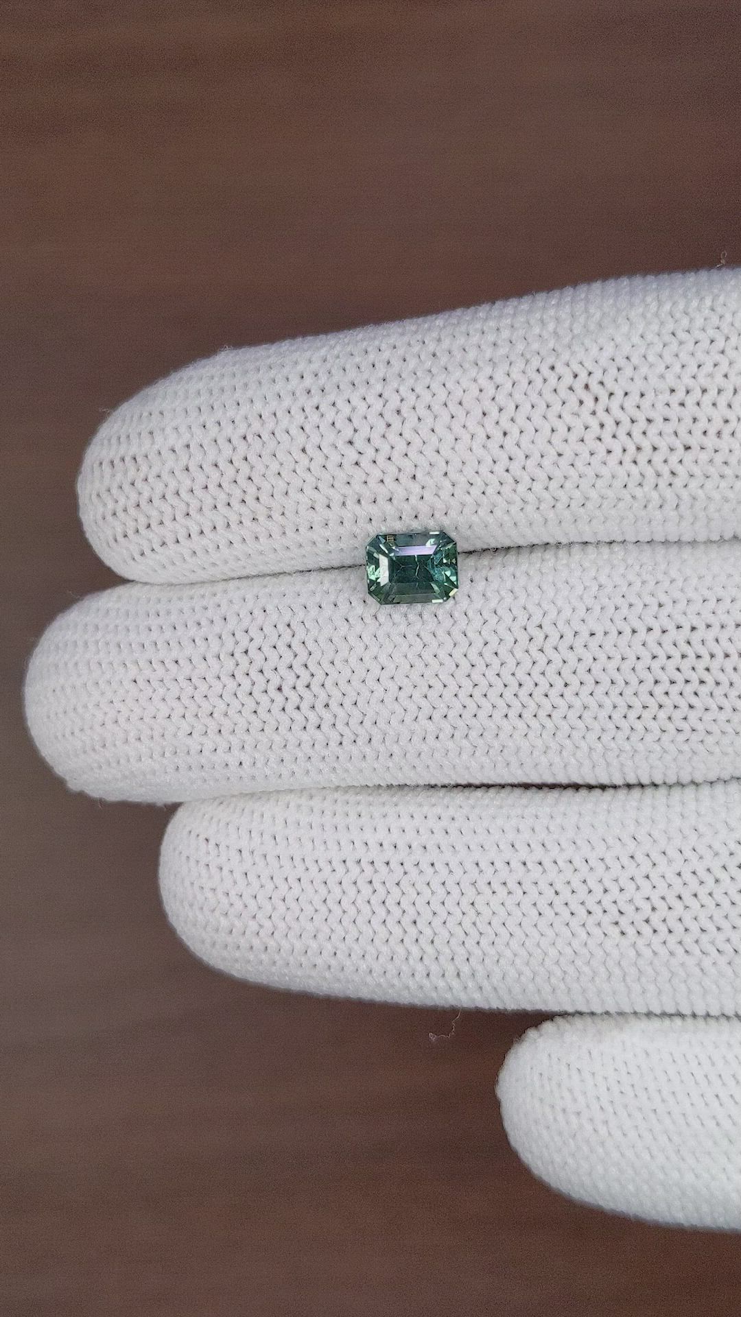 1.55 Ct. Bluish Green Sapphire from Madagascar Size Video