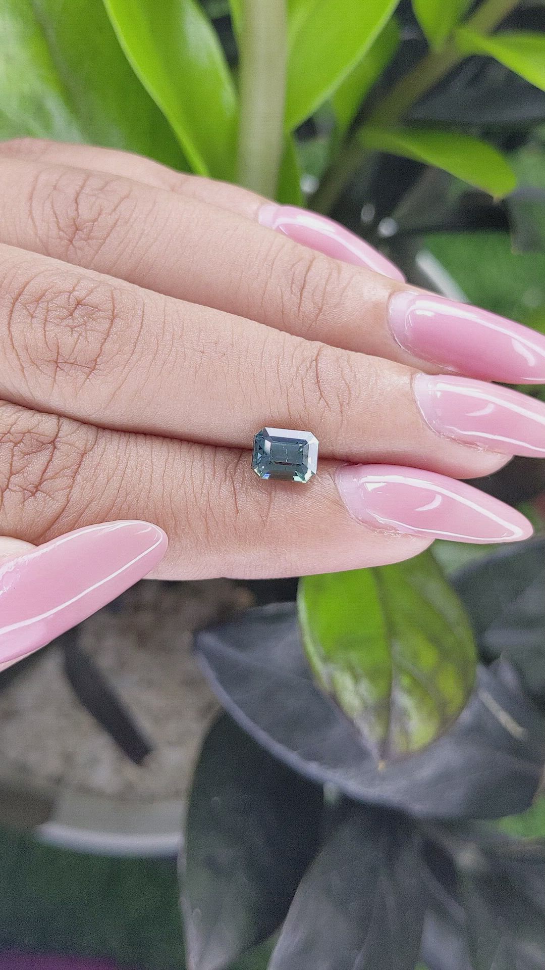 1.55 Ct. Bluish Green Sapphire from Madagascar Size Video