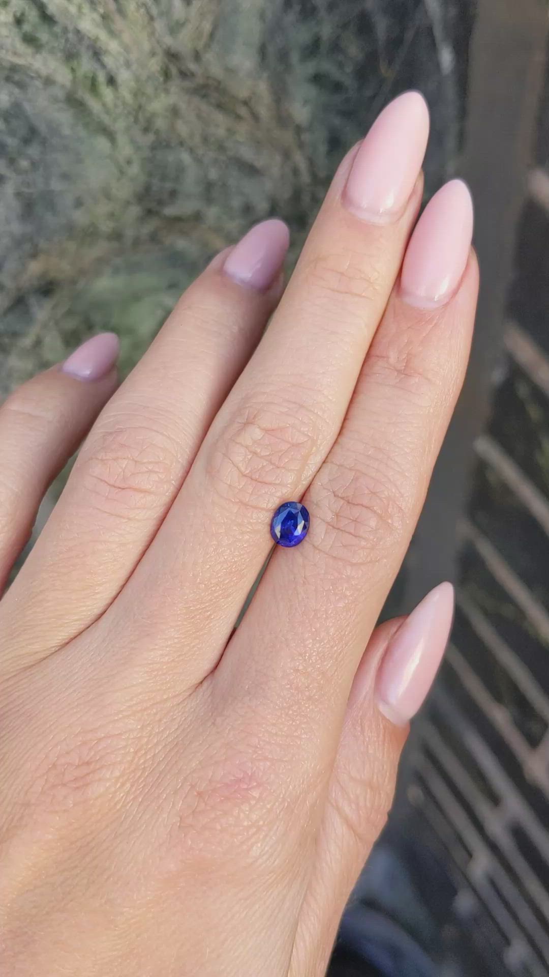 0.90 Ct. Blue Sapphire from Ceylon (Sri Lanka) Size Video