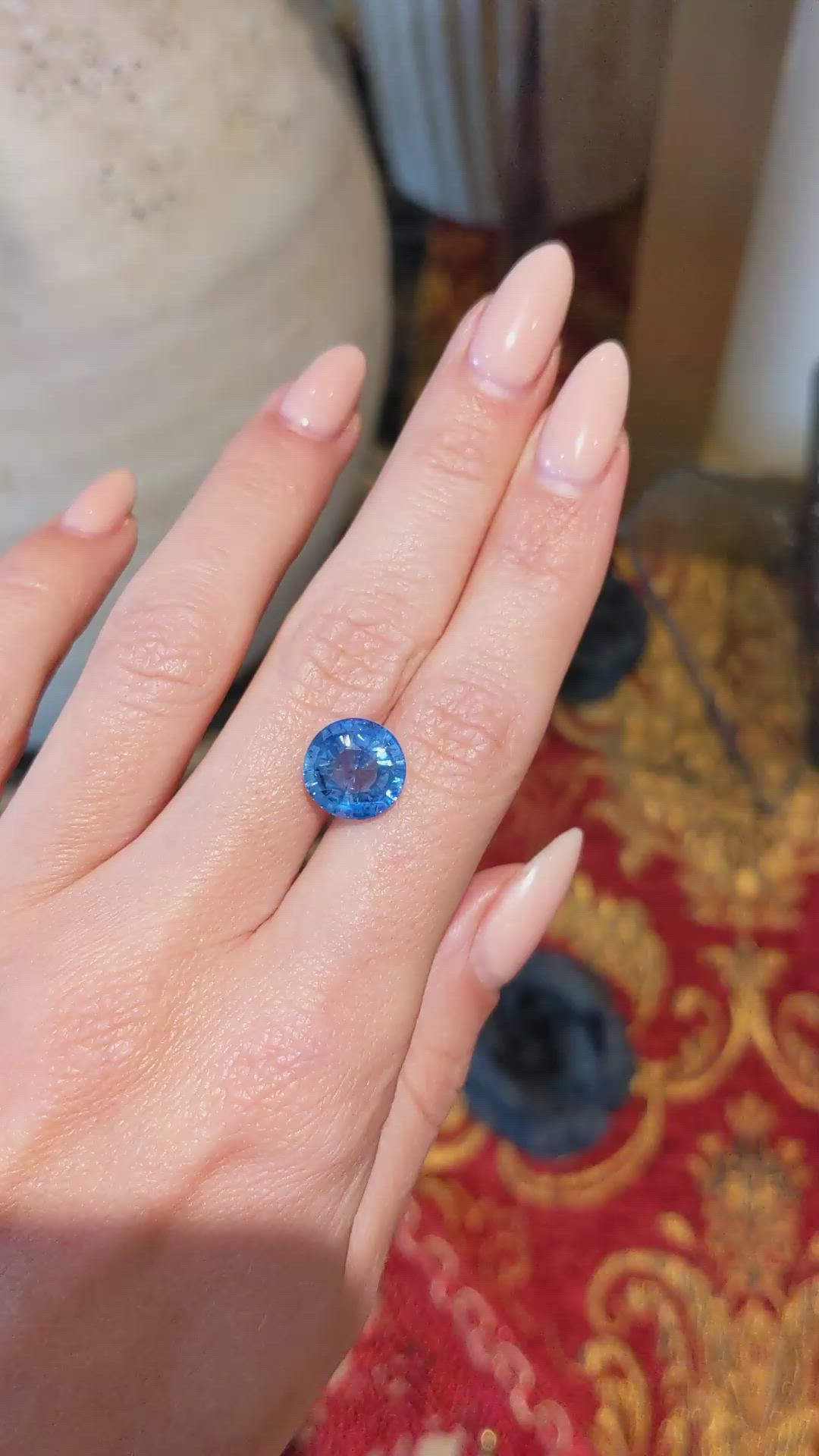 6.68 Ct. Blue Sapphire from Ceylon (Sri Lanka) Size Video