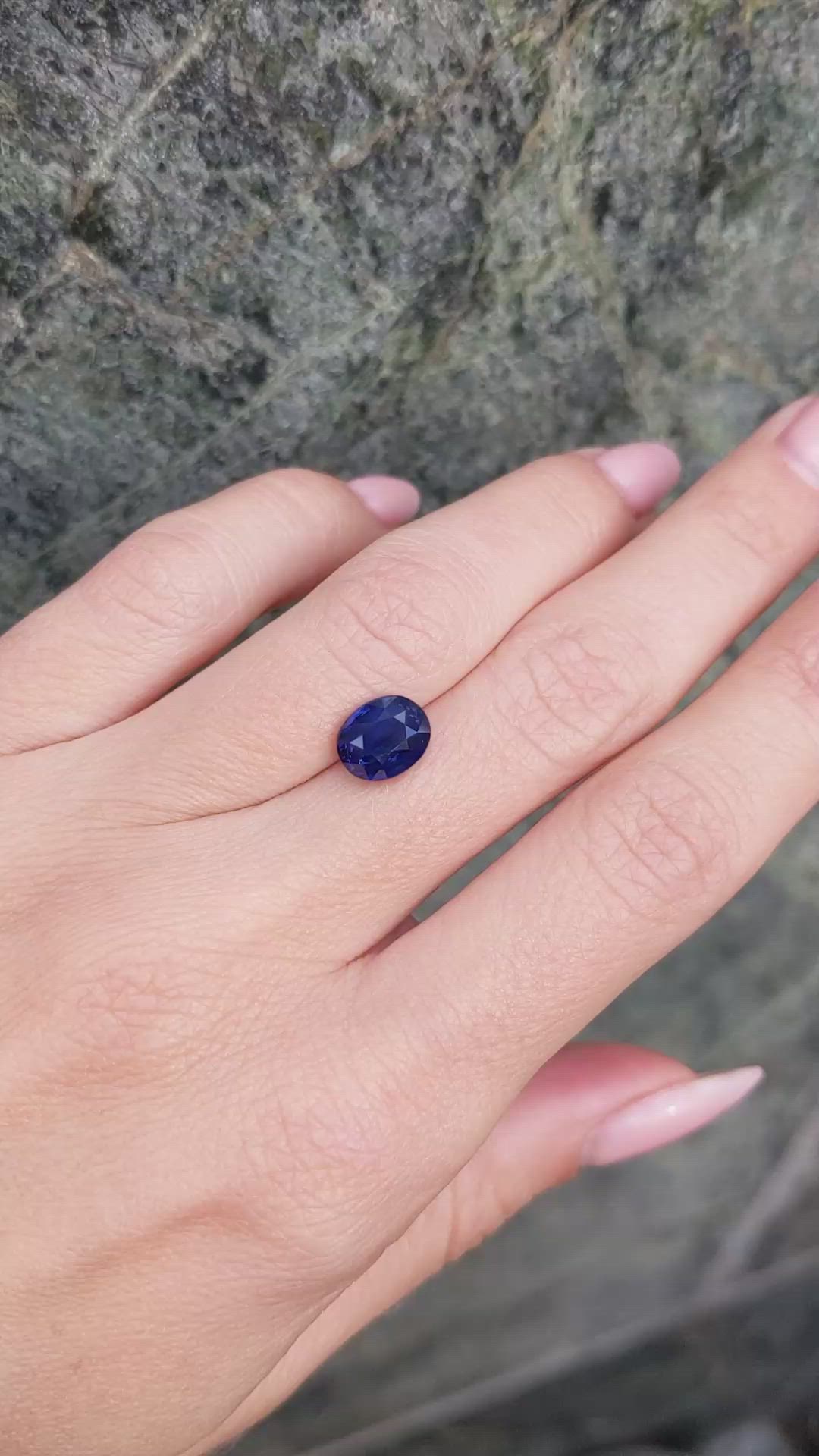 3.04 Ct. Blue Sapphire from Ceylon (Sri Lanka) Size Video