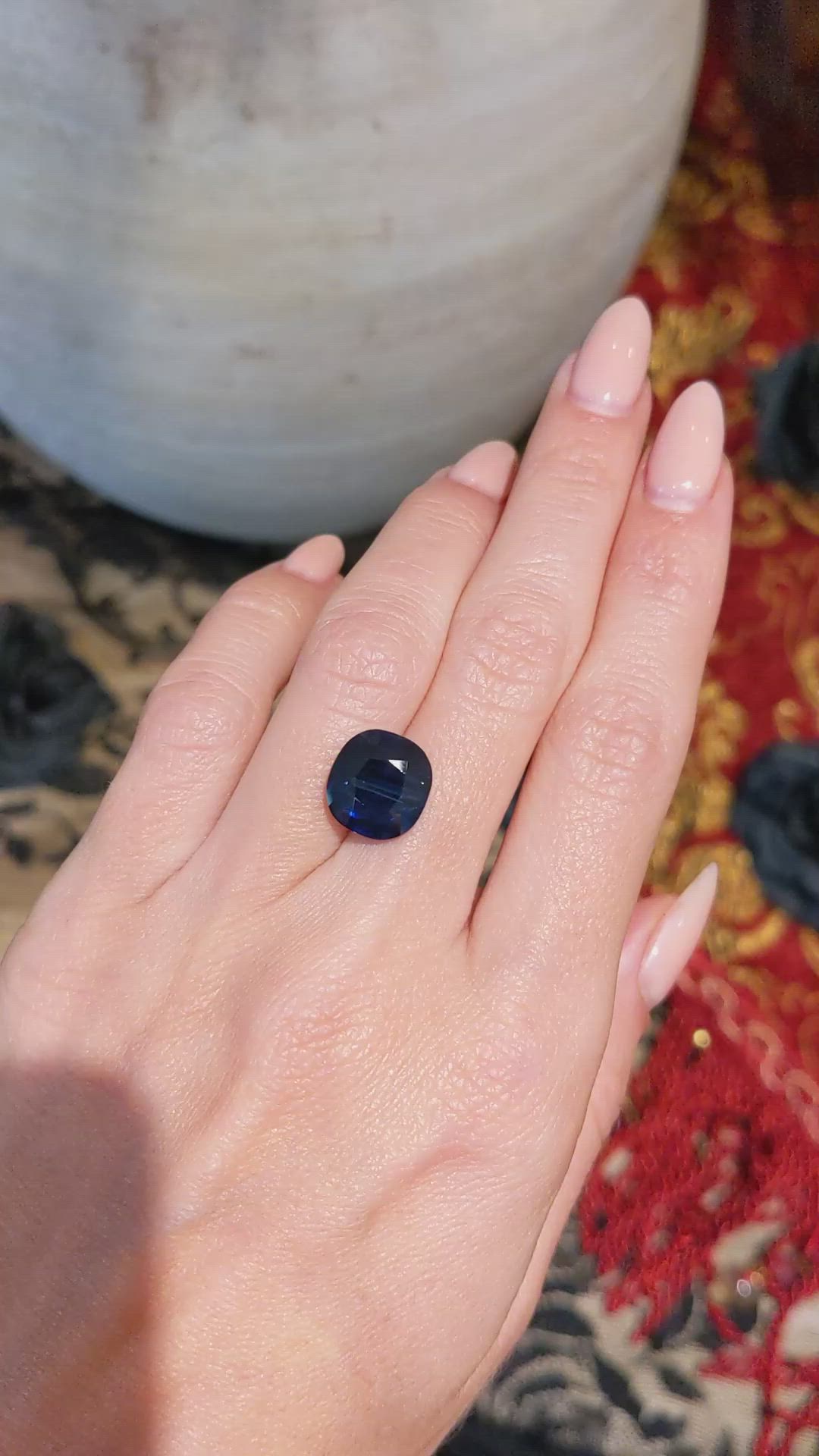 7.45 Ct. Blue Sapphire from Ceylon (Sri Lanka) Size Video
