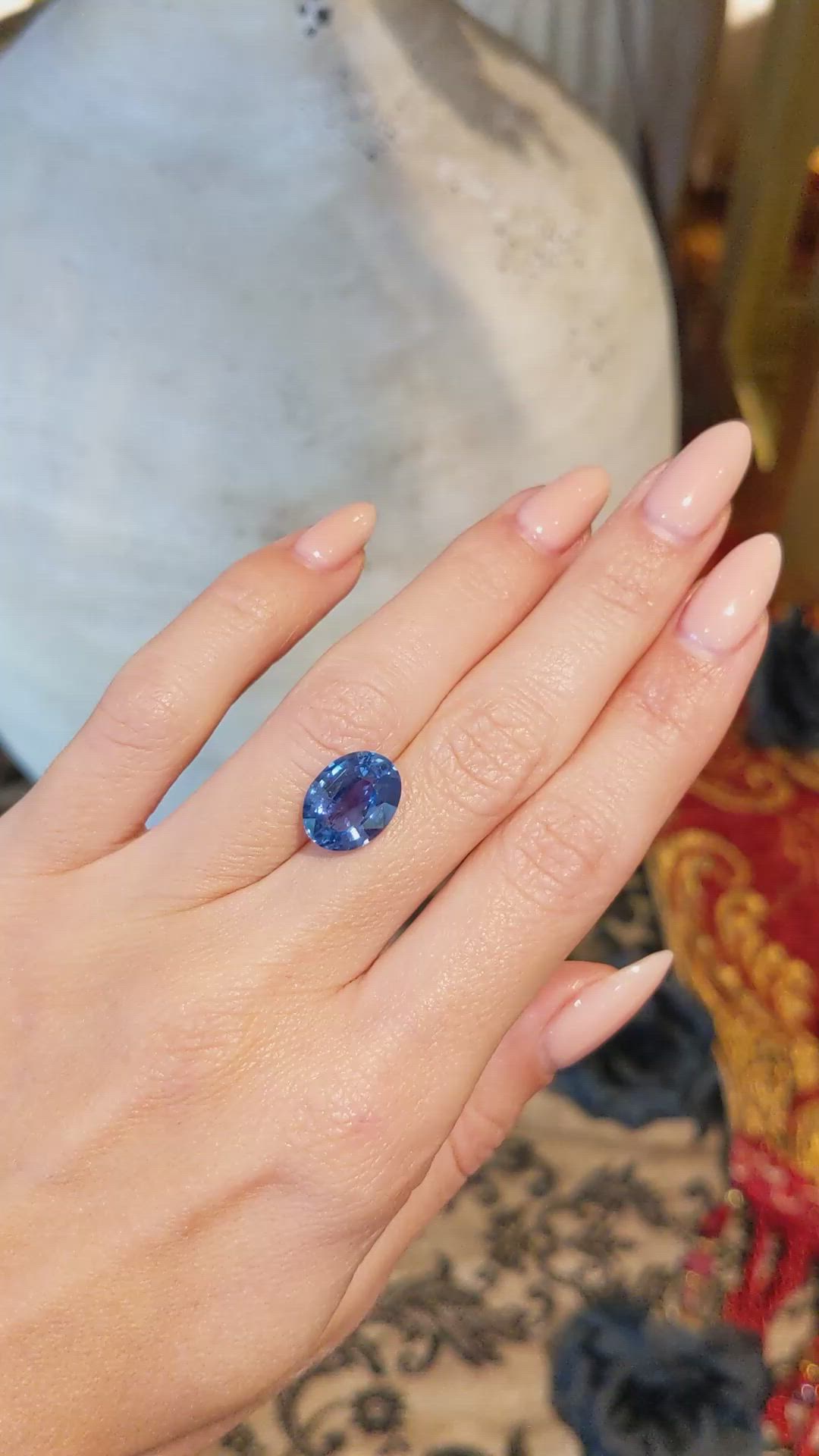6.02 Ct. Blue Sapphire from Ceylon (Sri Lanka) Size Video