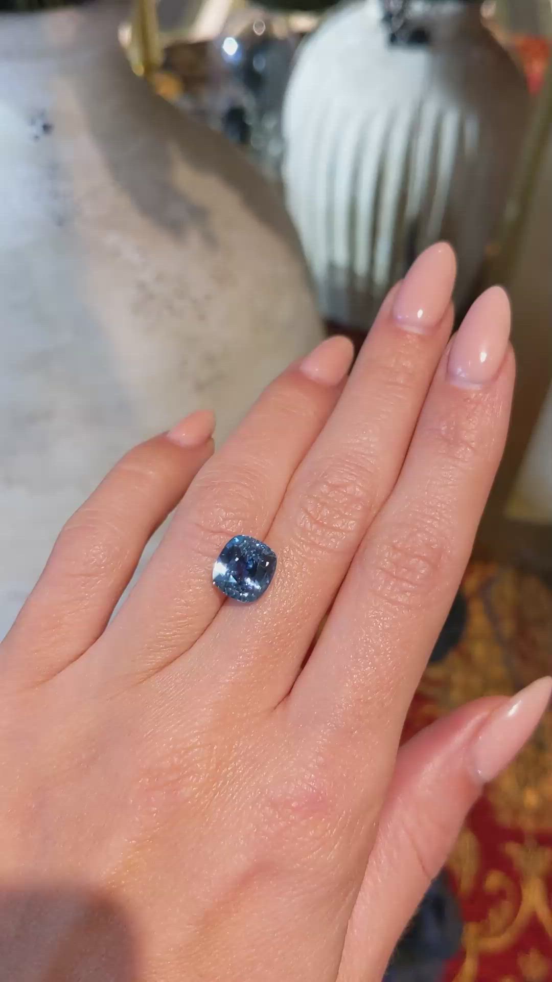 5.03 Ct. Blue Sapphire from Ceylon (Sri Lanka) Size Video