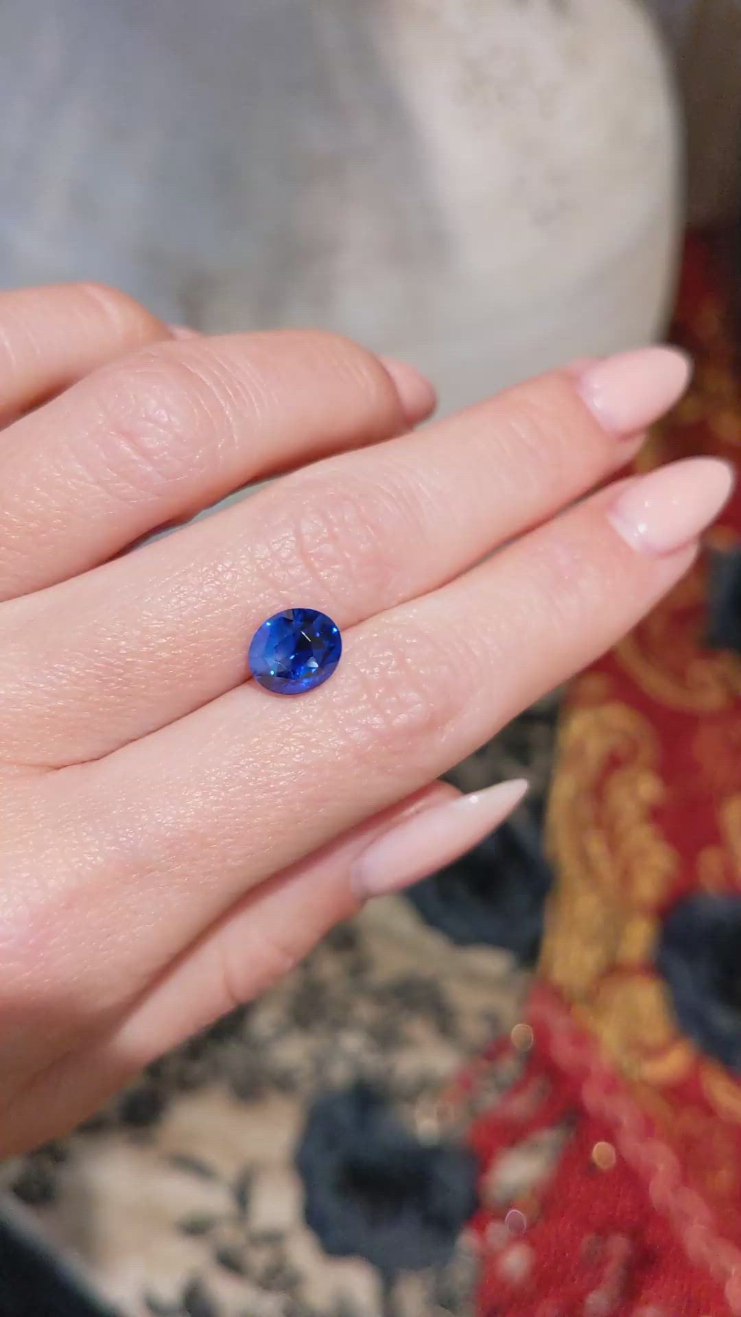 3.56 Ct. Blue Sapphire from Ceylon (Sri Lanka) Size Video