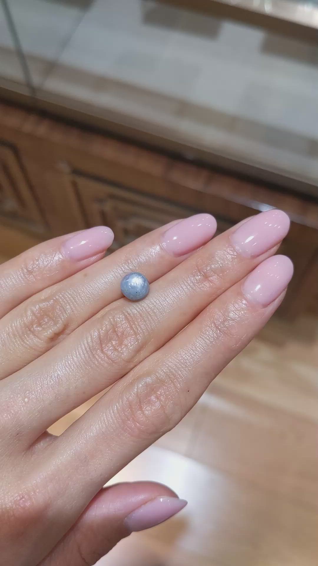 3.24 Ct. Bluish Grey Star Sapphire from Burma (Myanmar) Size Video