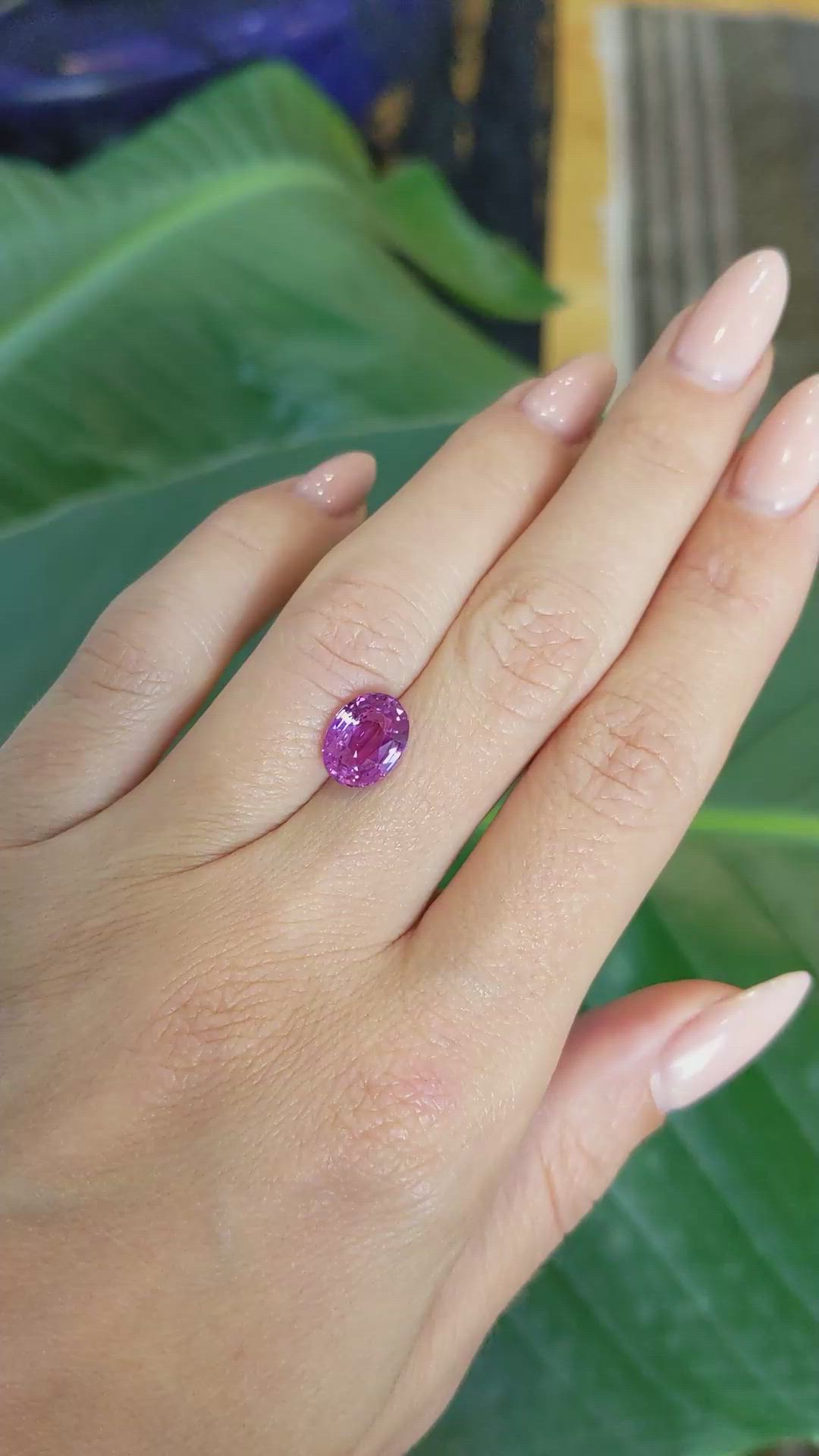 3.02 Ct. Purplish Pink Sapphire from Ceylon (Sri Lanka) Size Video