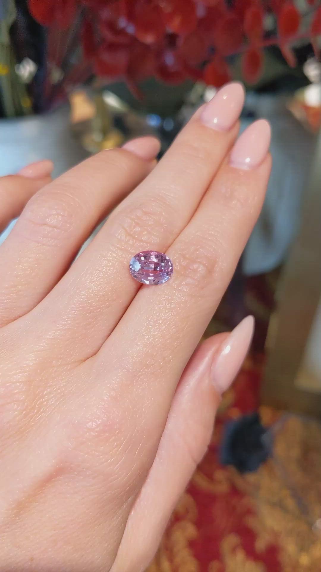 3.03 Ct. Pinkish Brown Sapphire from Ceylon (Sri Lanka) Size Video