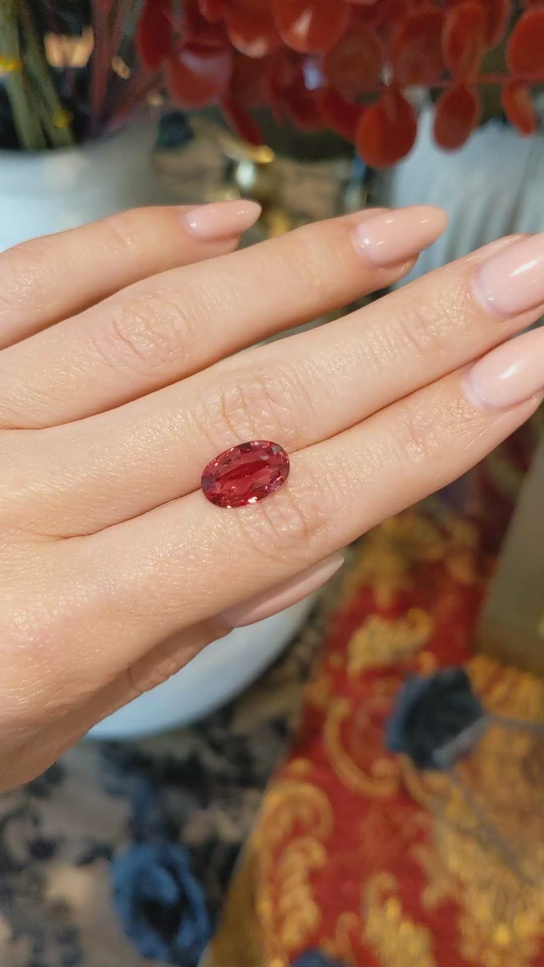 4.01 Ct. Padparadscha Sapphire from Ceylon (Sri Lanka) Size Video