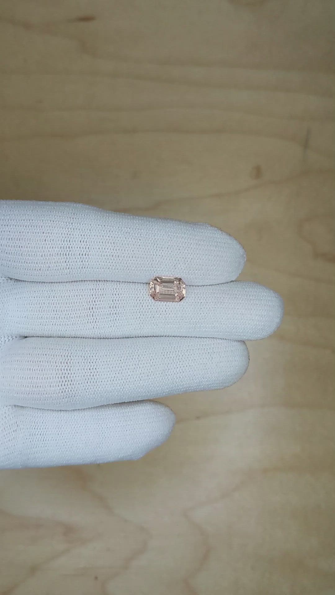 2.03 Ct. Peach Sapphire from Ceylon (Sri Lanka) Size Video