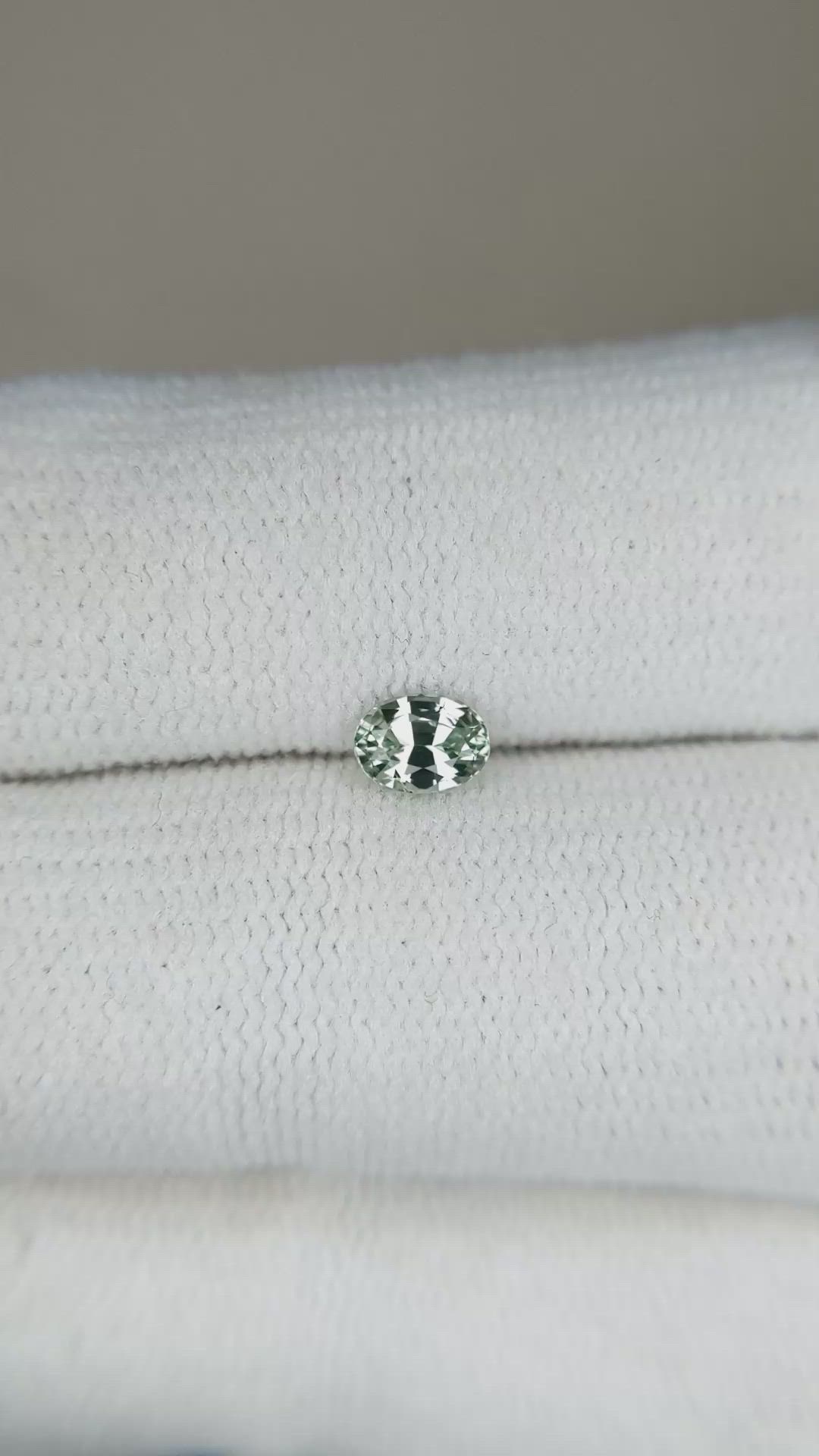 0.39 Ct. Bluish Green Sapphire from Madagascar Size Video