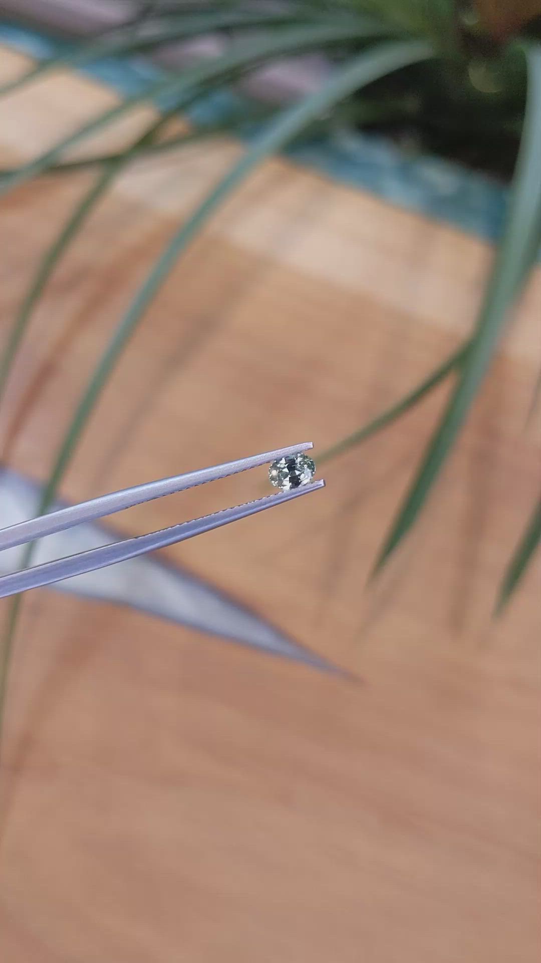 0.39 Ct. Bluish Green Sapphire from Madagascar Size Video