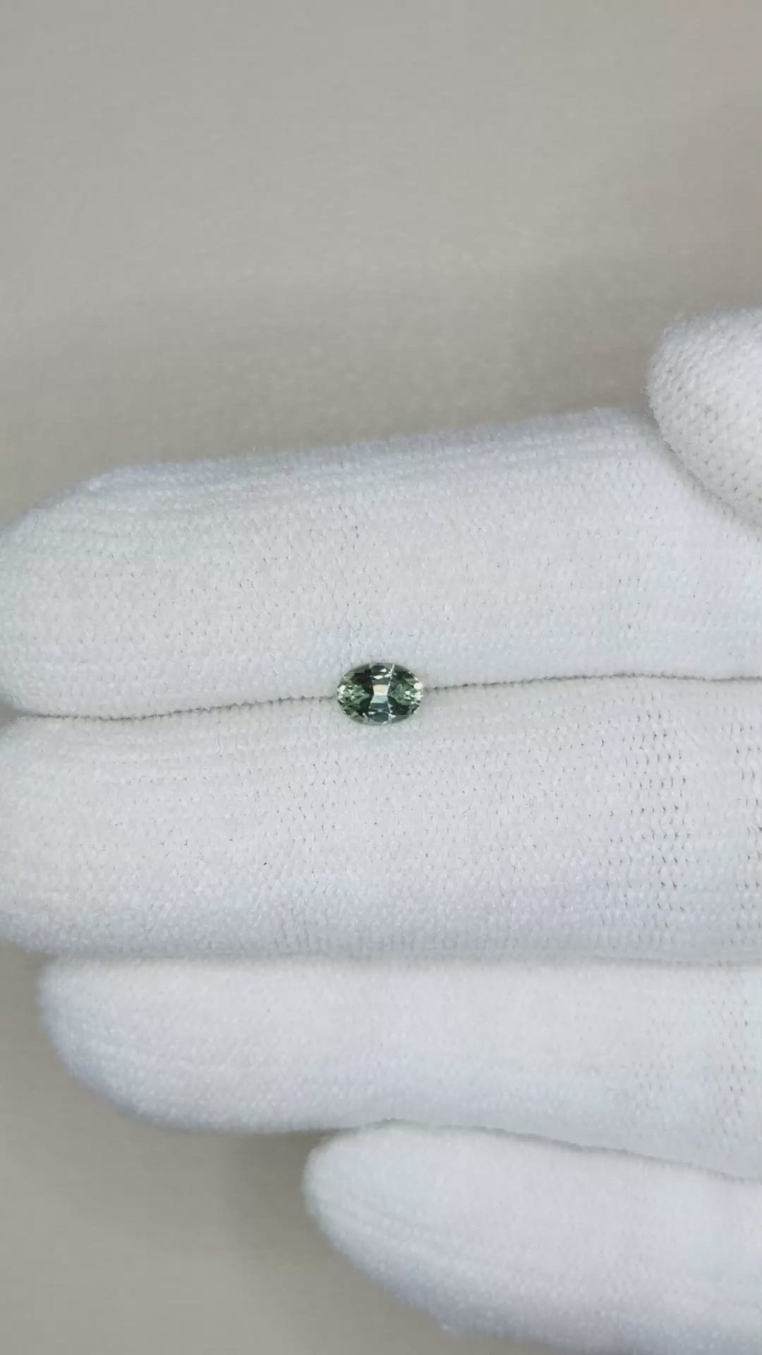 0.39 Ct. Bluish Green Sapphire from Madagascar Size Video