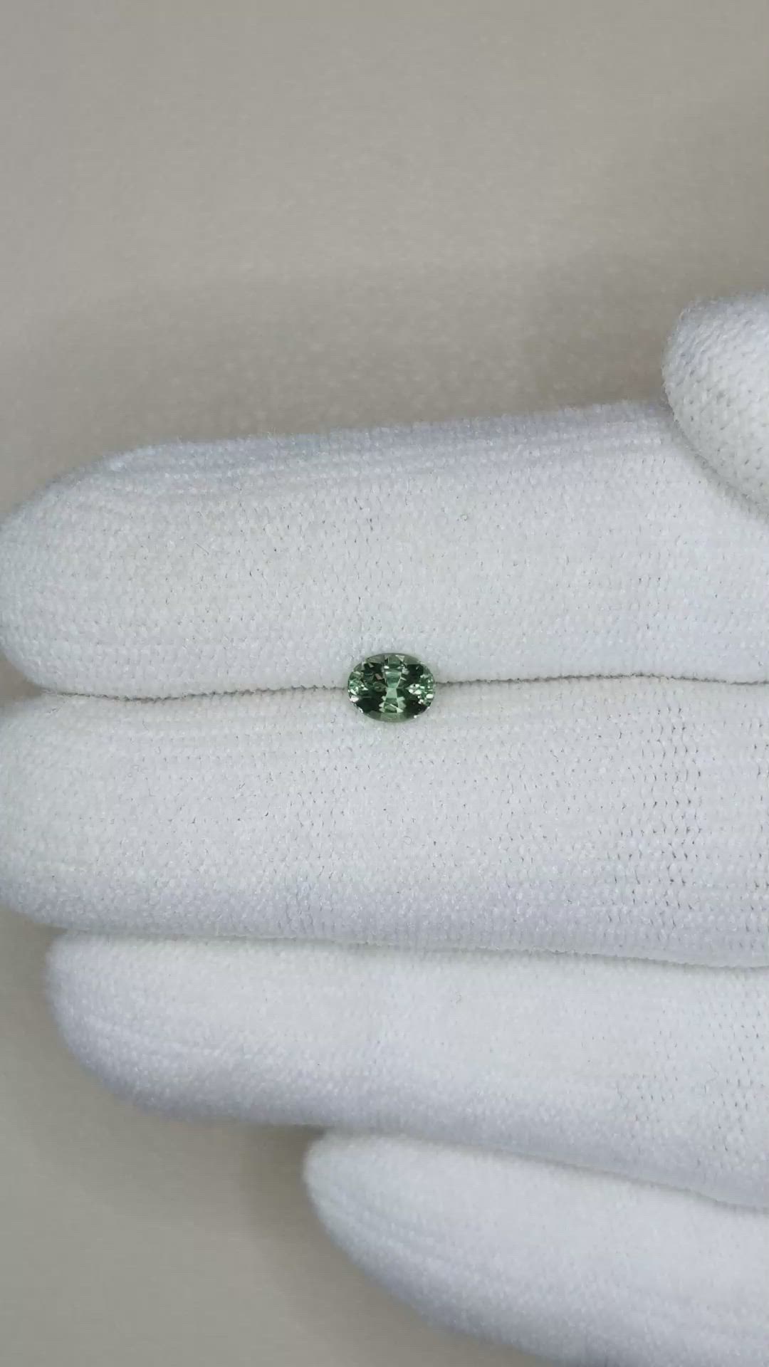 0.45 Ct. Bluish Green Sapphire from Madagascar Size Video