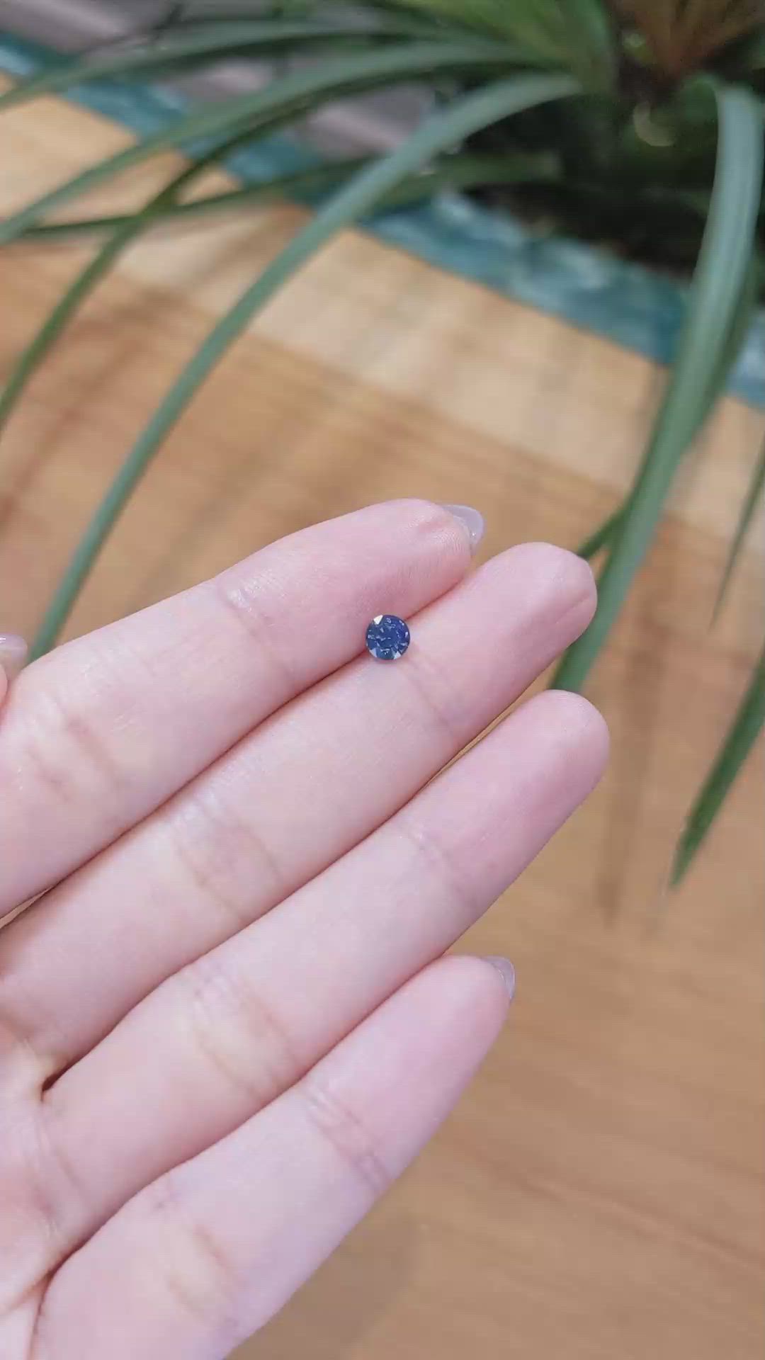 0.42 Ct. Greenish Blue Sapphire from Madagascar Size Video