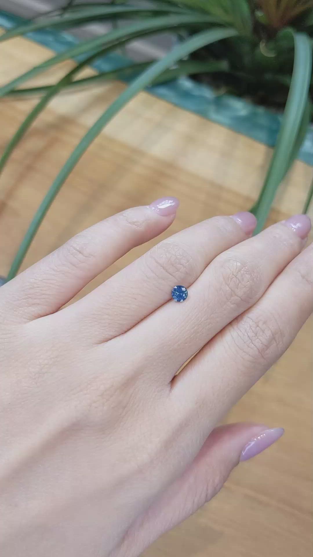 0.42 Ct. Greenish Blue Sapphire from Madagascar Size Video