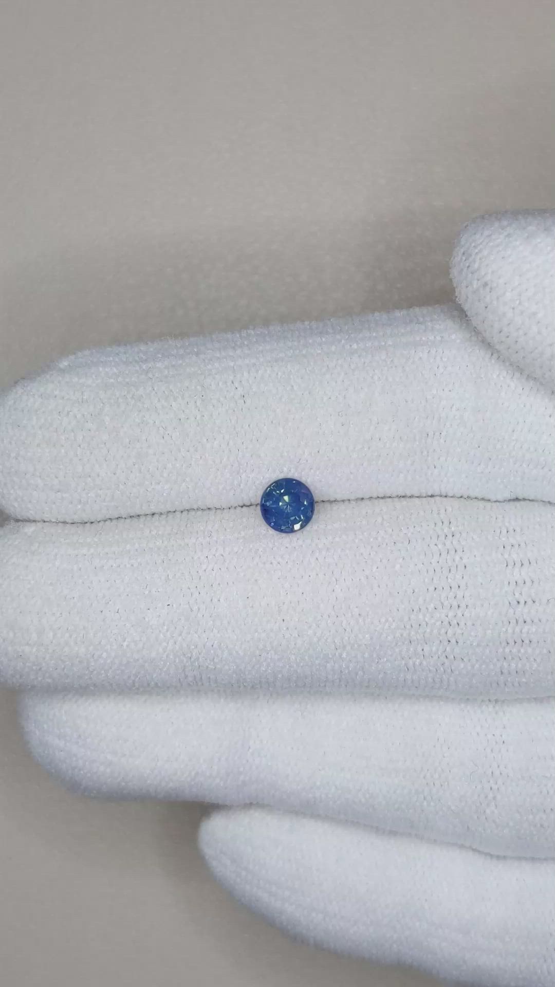 0.42 Ct. Greenish Blue Sapphire from Madagascar Size Video