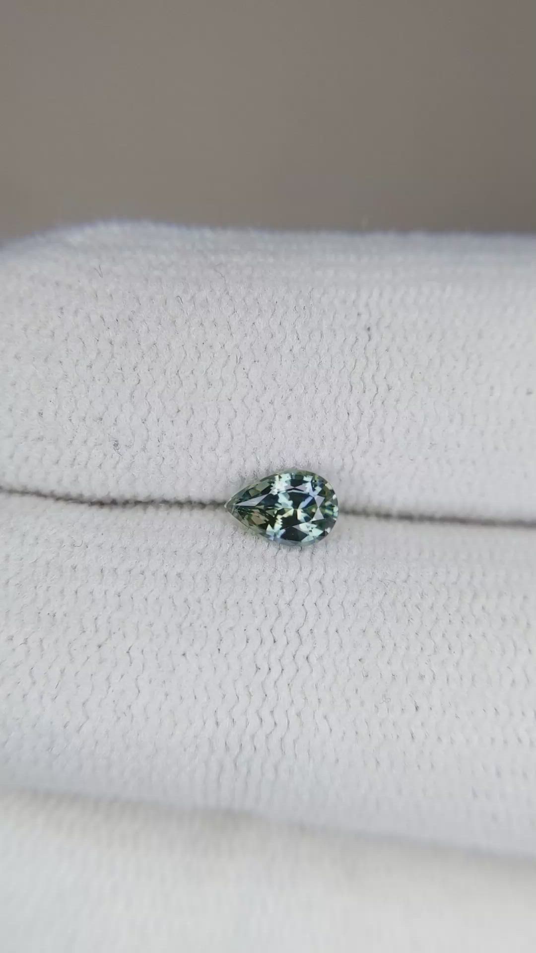 0.38 Ct. Bluish Green Sapphire from Madagascar Size Video