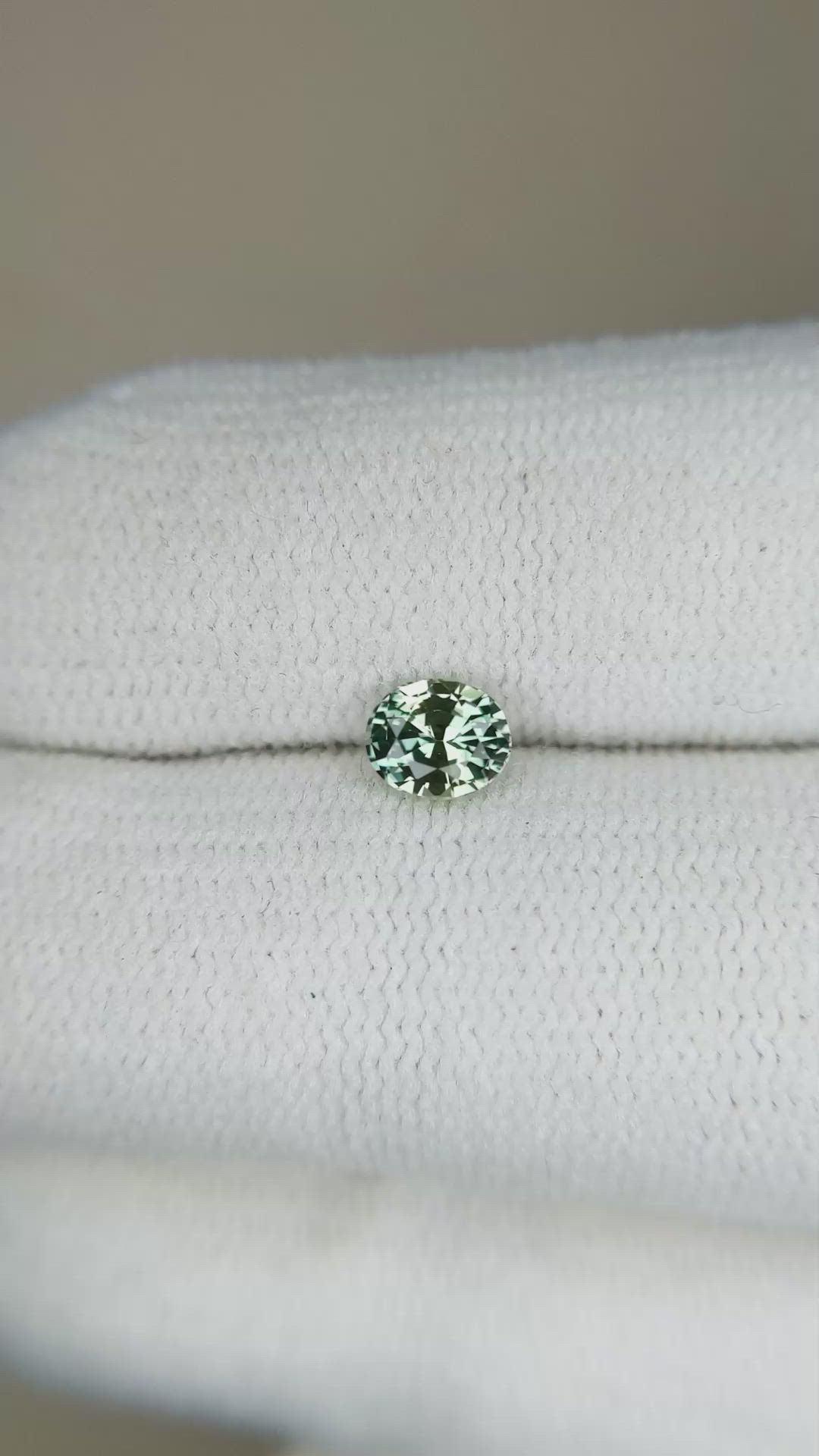 0.49 Ct. Bluish Green Sapphire from Madagascar Size Video