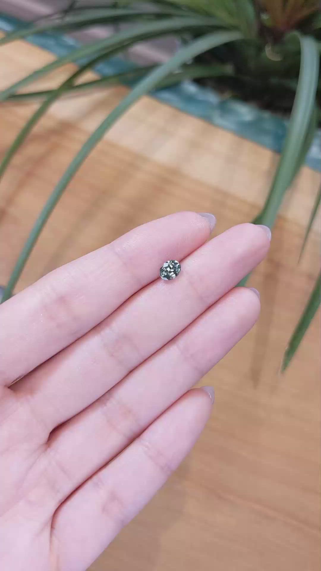 0.76 Ct. Greenish Blue Sapphire from Madagascar Size Video