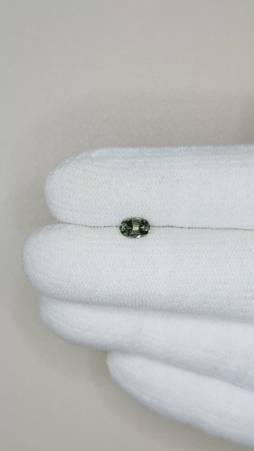 0.43 Ct. Green Sapphire from Madagascar Size Video