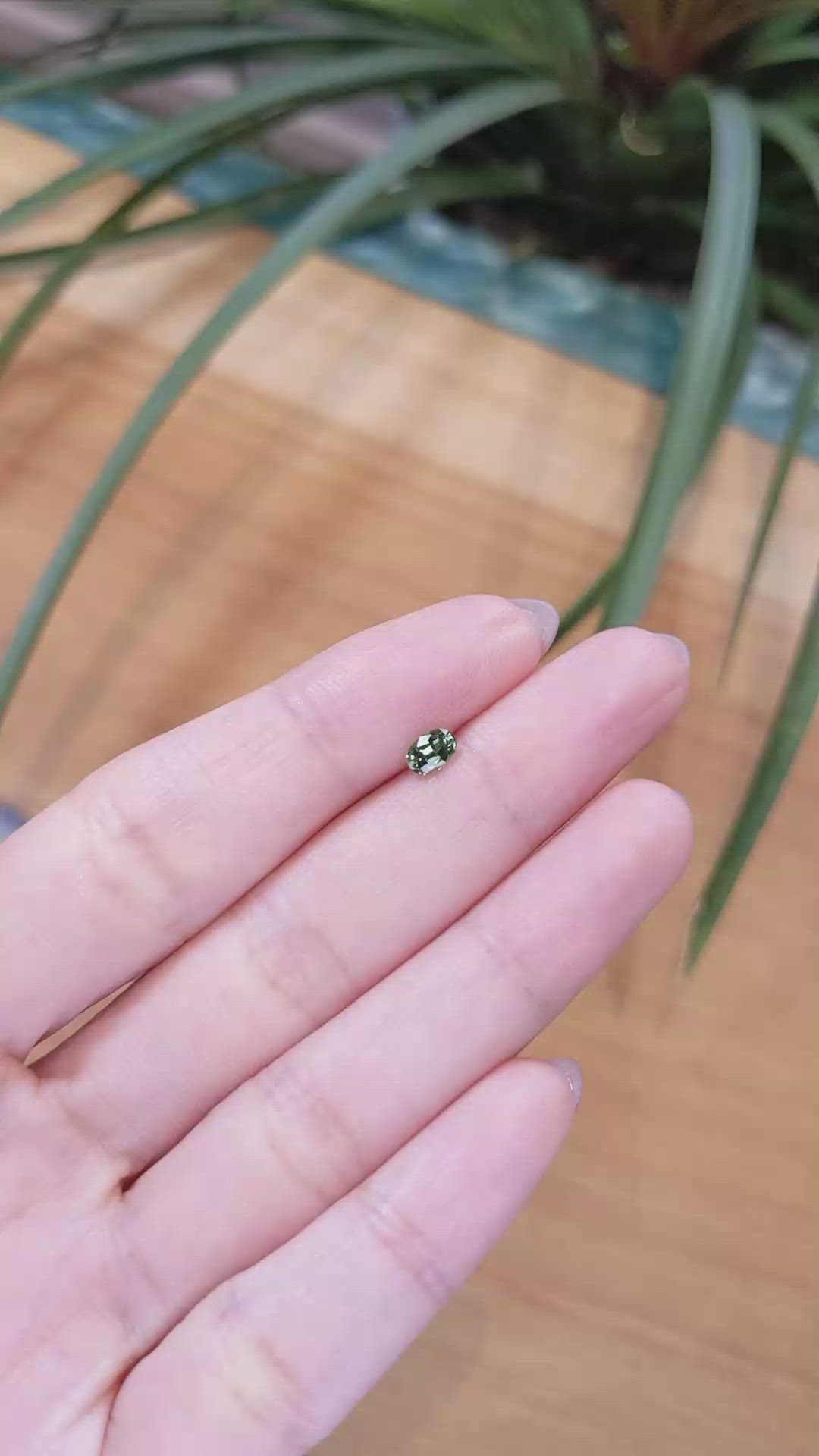 0.43 Ct. Green Sapphire from Madagascar Size Video