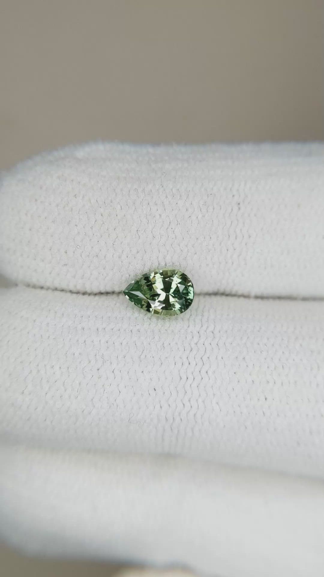 0.68 Ct. Bluish Green Sapphire from Madagascar Size Video