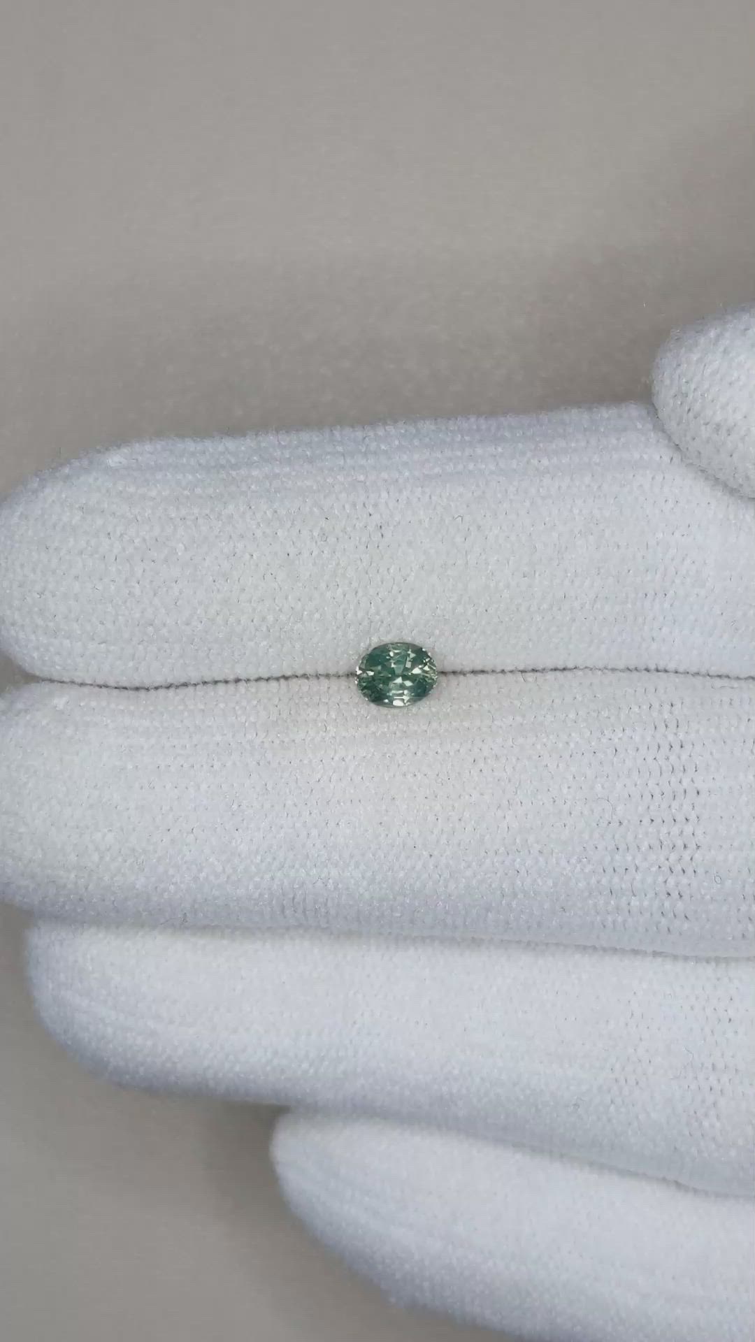 0.36 Ct. Bluish Green Sapphire from Madagascar Size Video