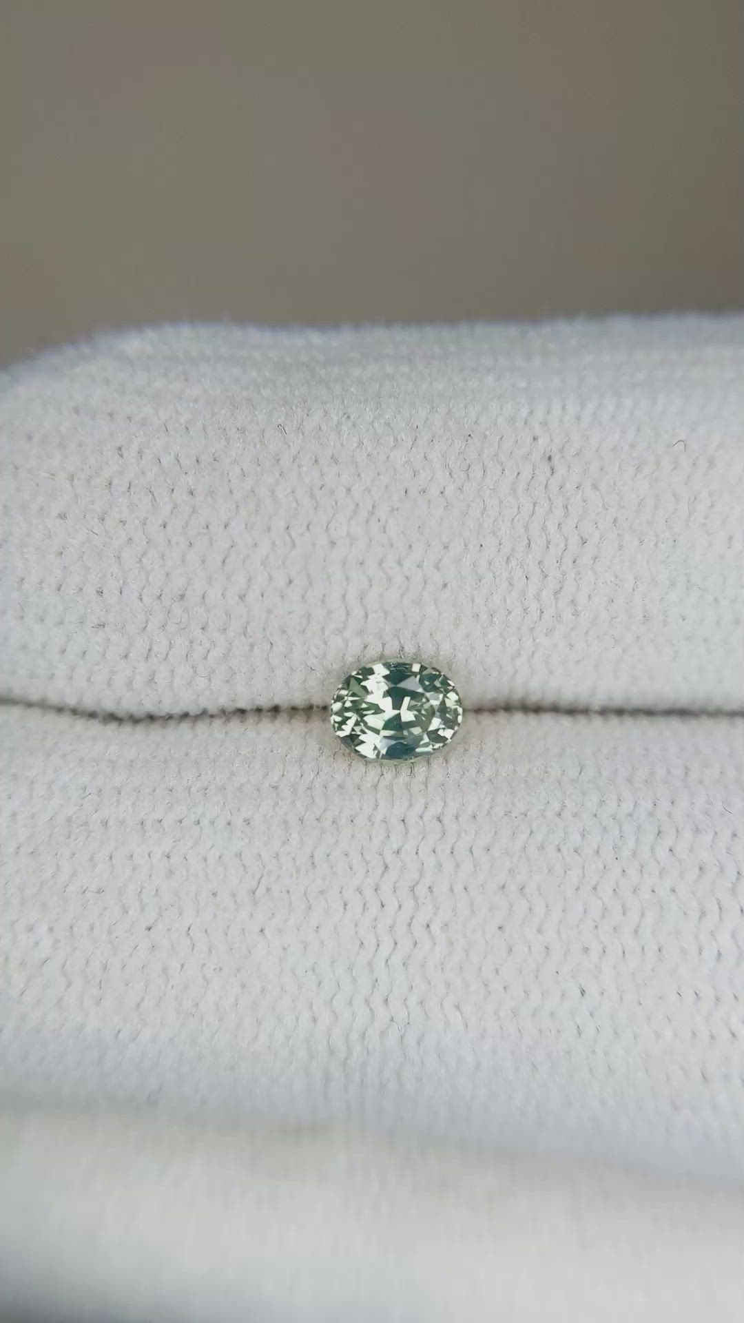 0.36 Ct. Bluish Green Sapphire from Madagascar Size Video