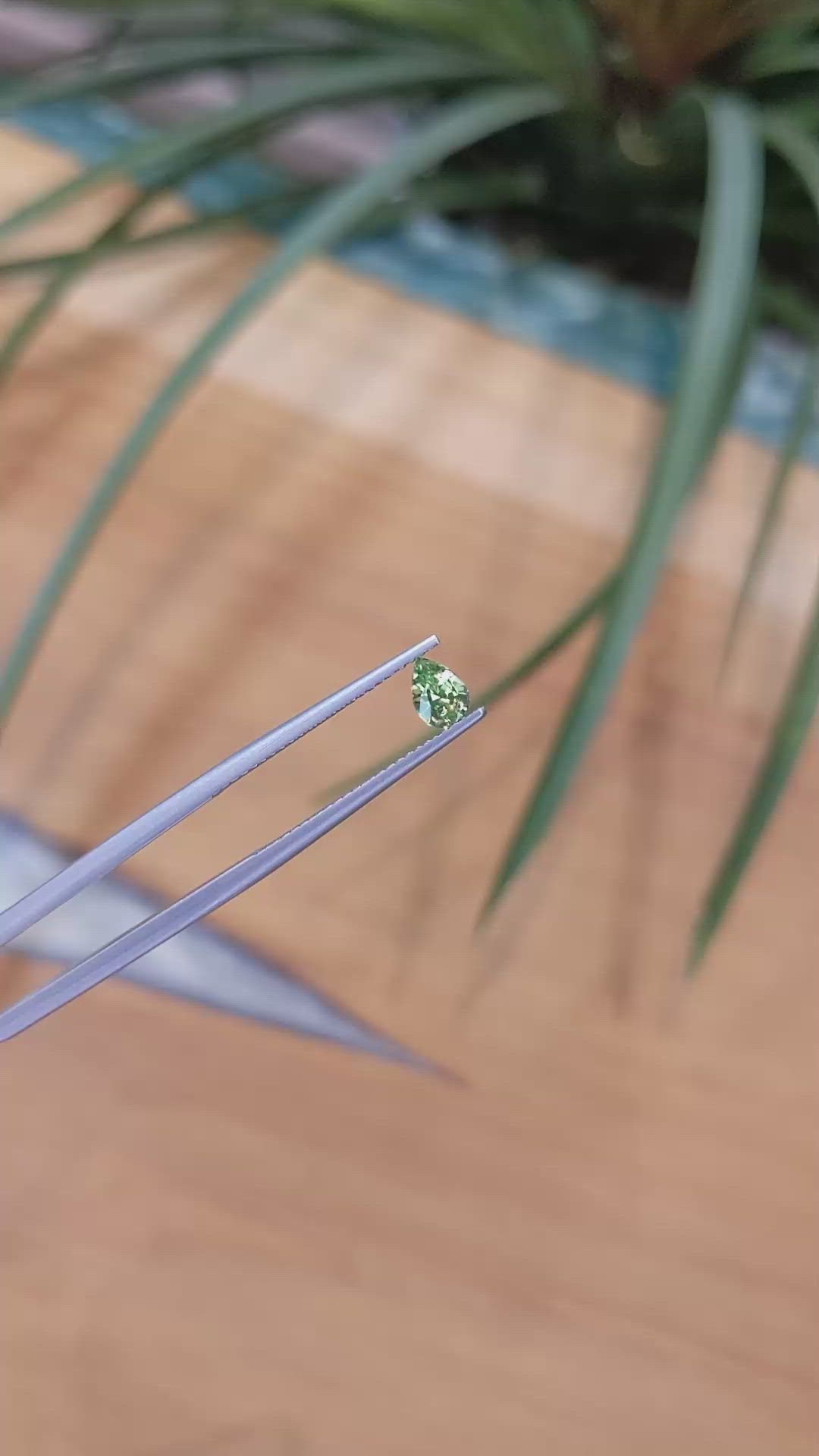 0.51 Ct. Yellowish Green Sapphire from Madagascar Size Video