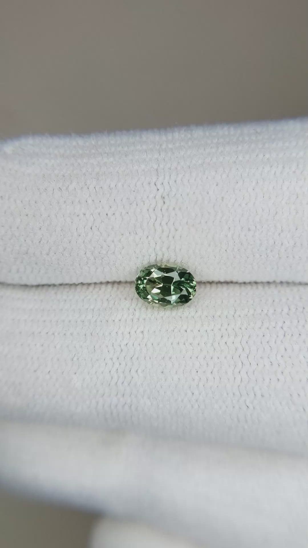 0.68 Ct. Bluish Green Sapphire from Madagascar Size Video