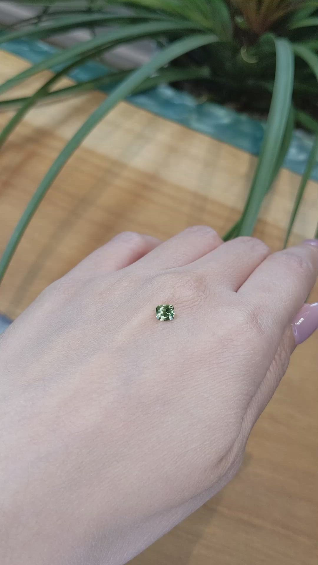 0.48 Ct. Green Sapphire from Madagascar Size Video