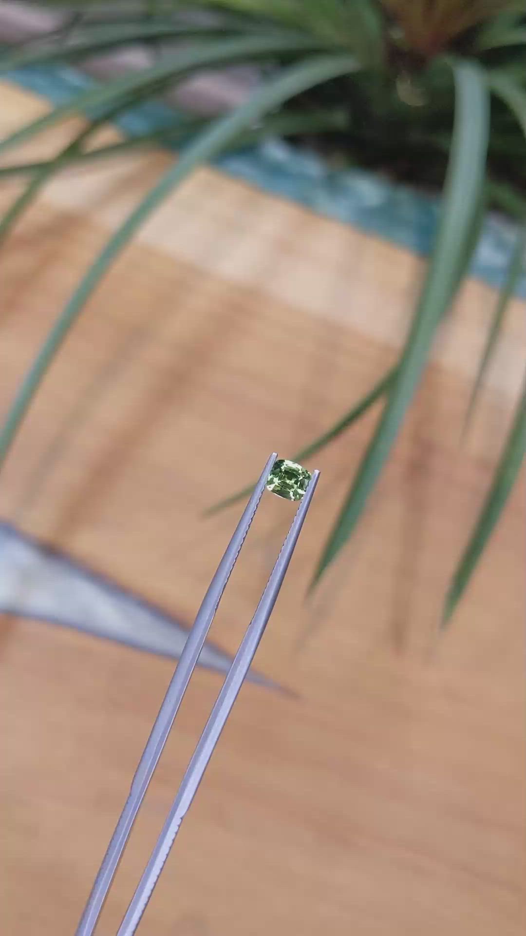 0.48 Ct. Green Sapphire from Madagascar Size Video