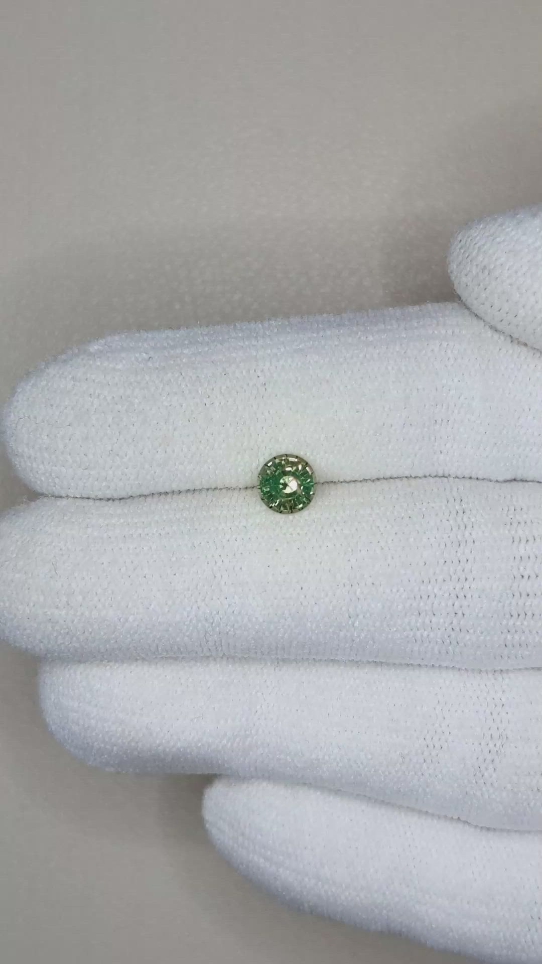 0.62 Ct. Bluish Green Sapphire from Madagascar Size Video
