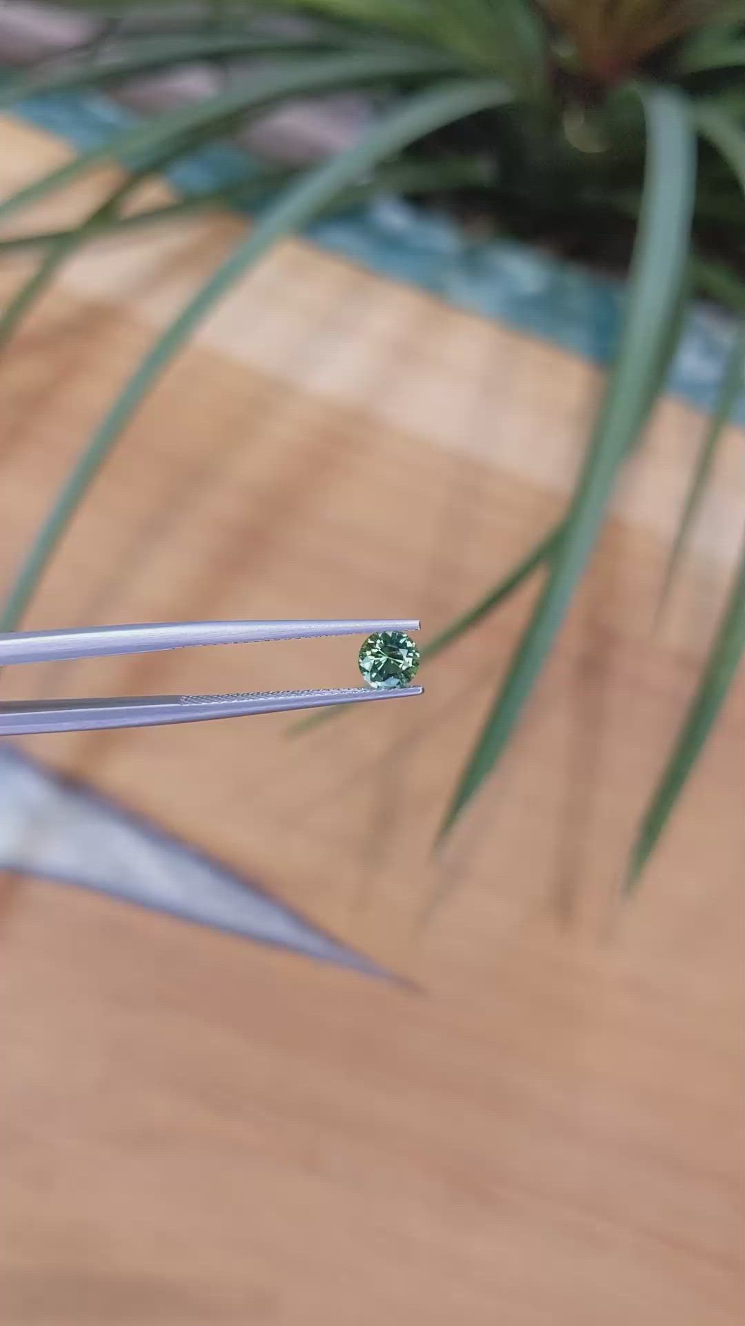 0.62 Ct. Bluish Green Sapphire from Madagascar Size Video