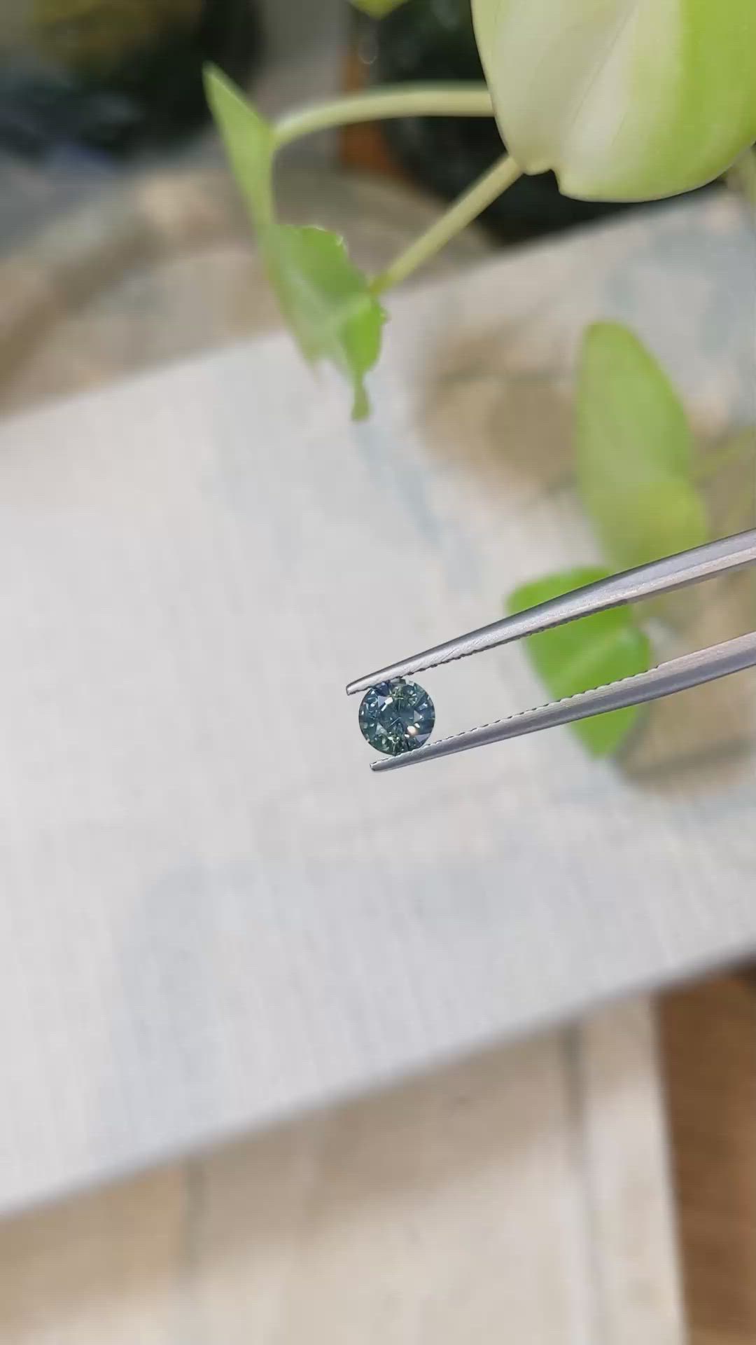 0.71 Ct. Greenish Blue Sapphire from Madagascar Size Video