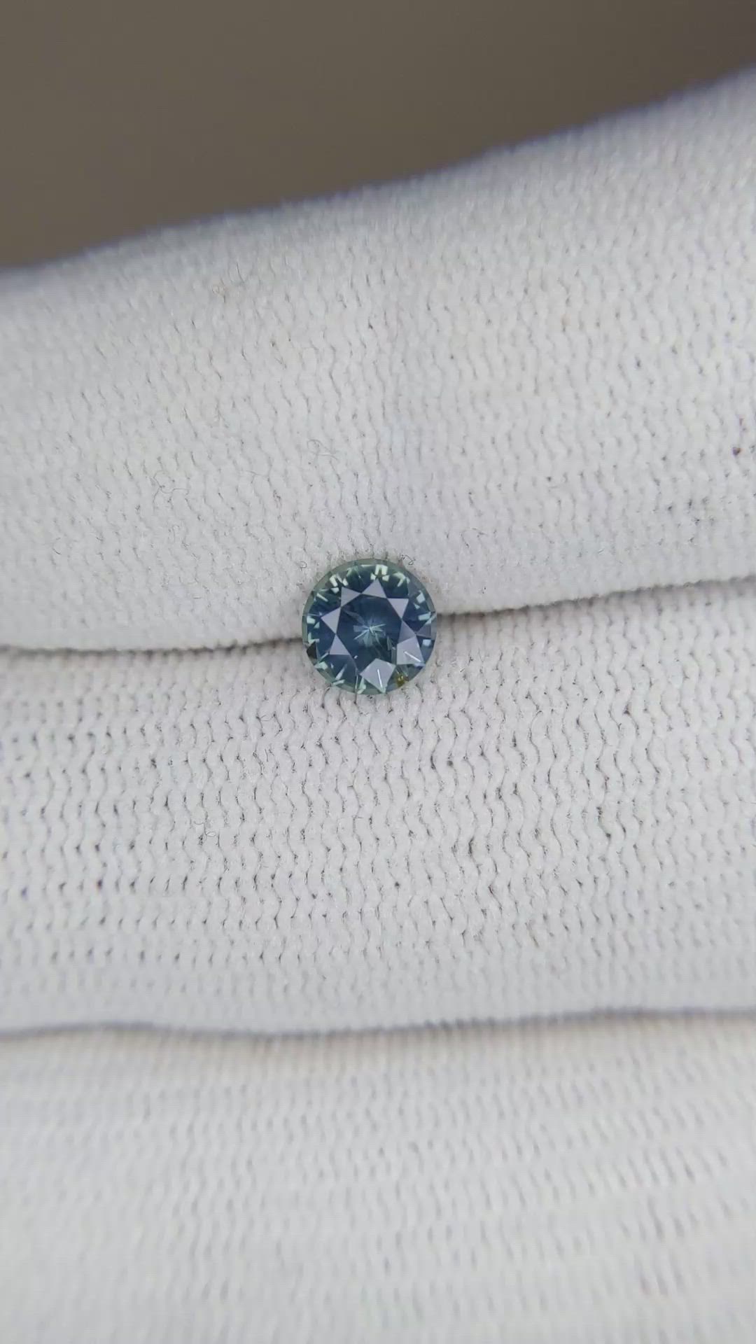 0.71 Ct. Greenish Blue Sapphire from Madagascar Size Video