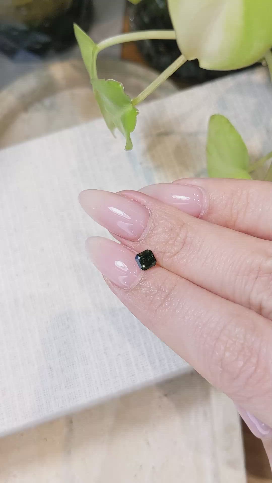 0.59 Ct. Yellowish Green Sapphire from Madagascar Size Video