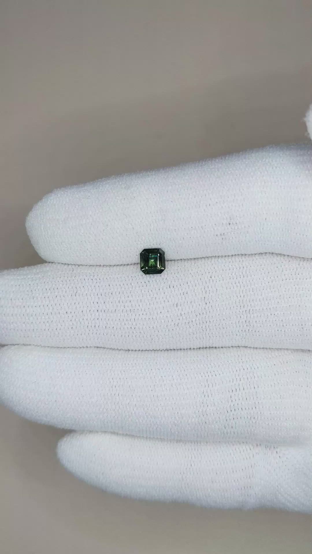 0.59 Ct. Yellowish Green Sapphire from Madagascar Size Video
