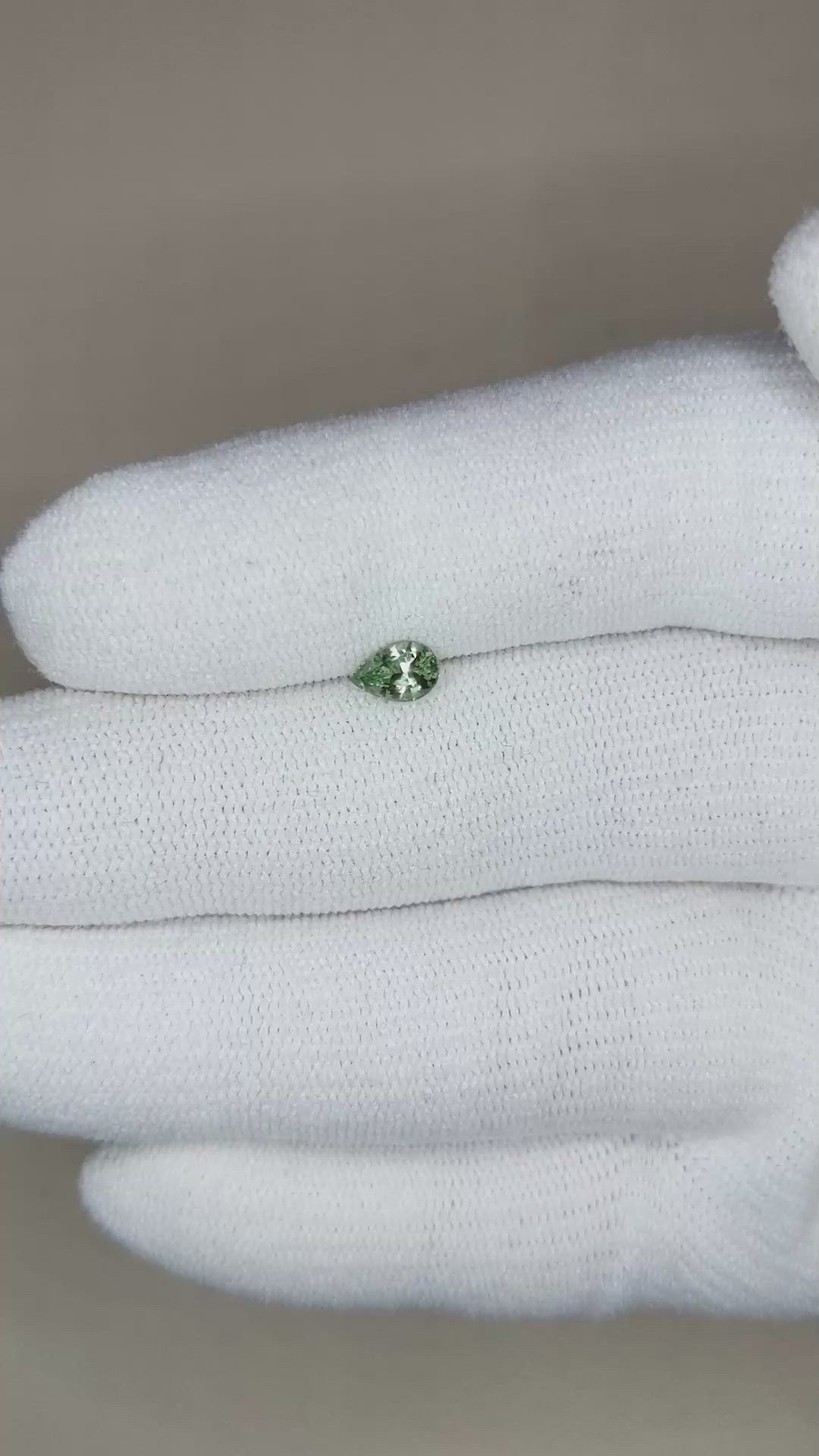 0.50 Ct. Bluish Green Sapphire from Madagascar Size Video