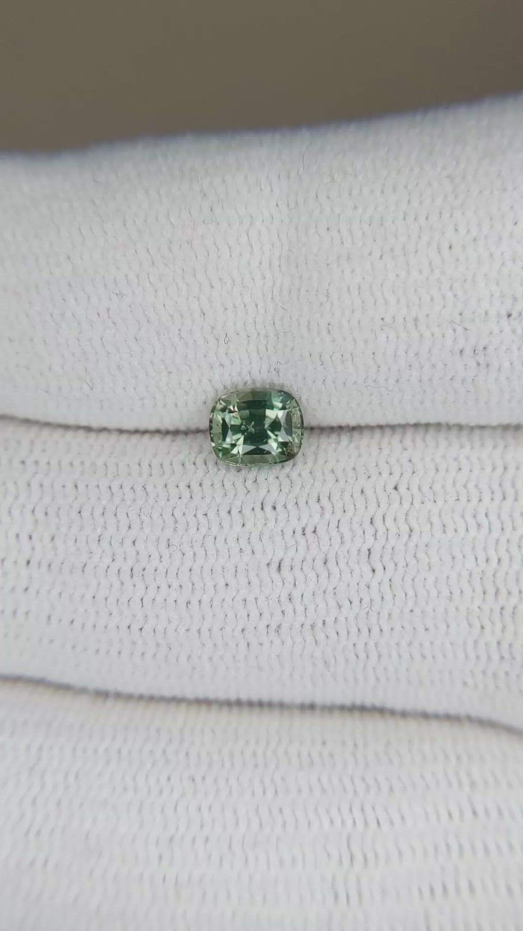0.74 Ct. Bluish Green Sapphire from Madagascar Size Video