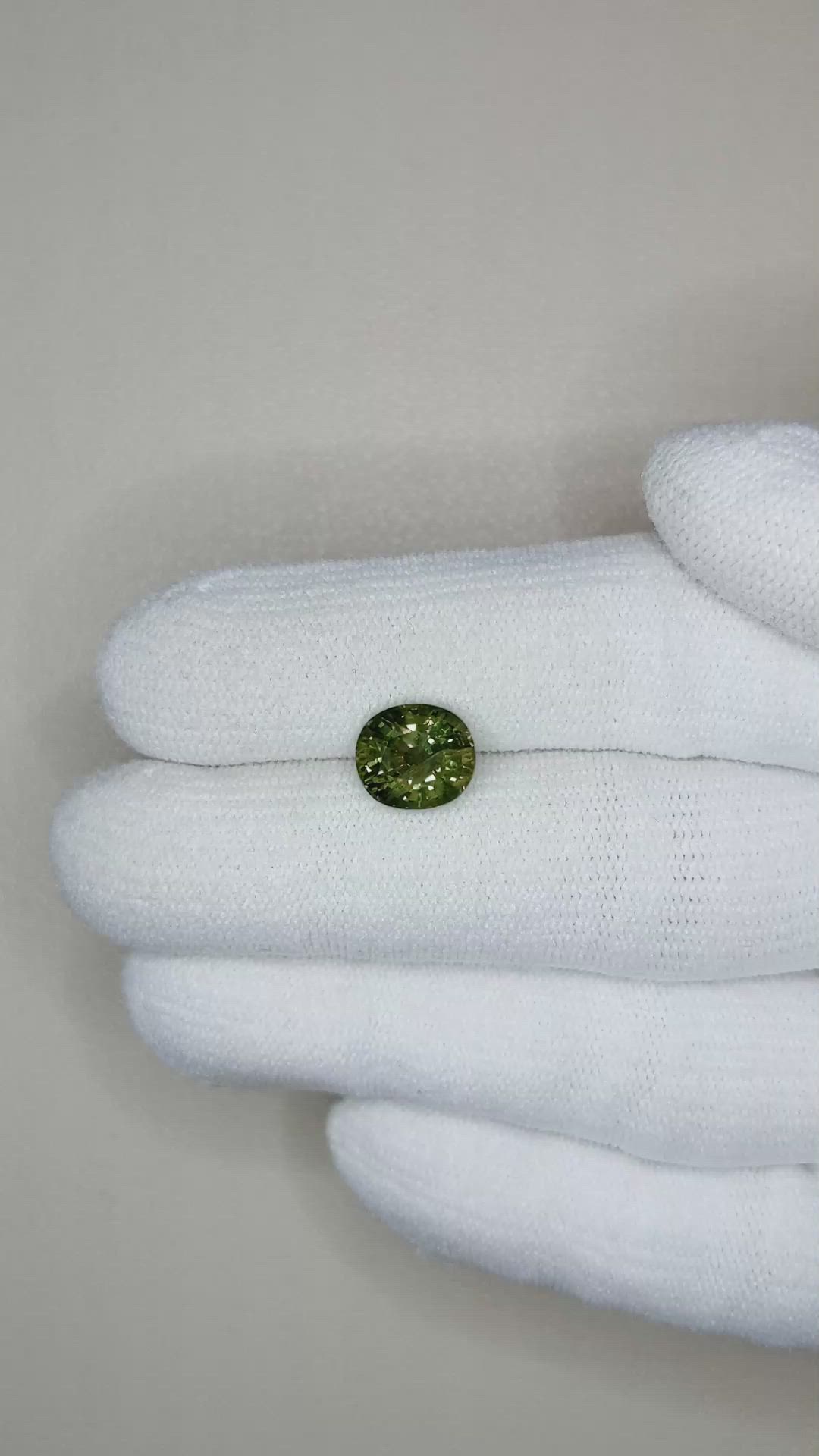 3.02 Ct. Green Sapphire from Thailand Size Video