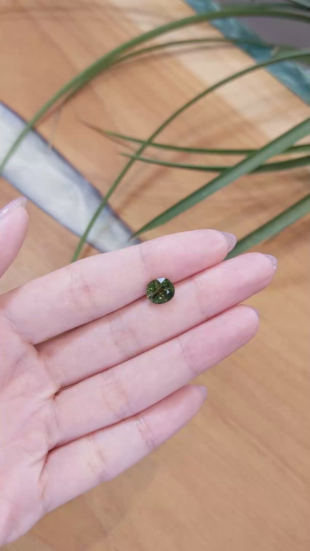 3.02 Ct. Green Sapphire from Thailand Size Video