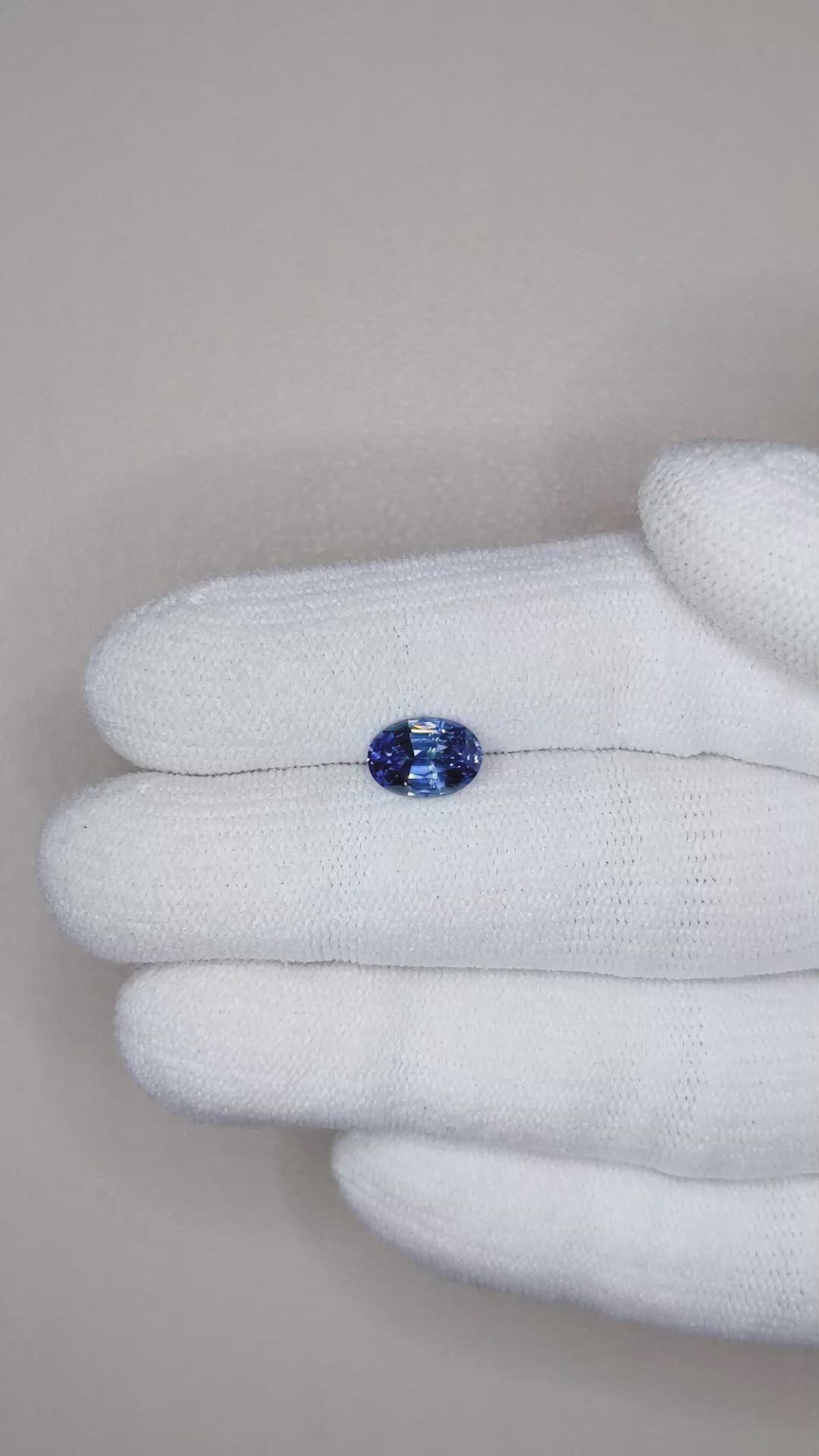 1.40 Ct. Blue Sapphire from Ceylon (Sri Lanka) Size Video