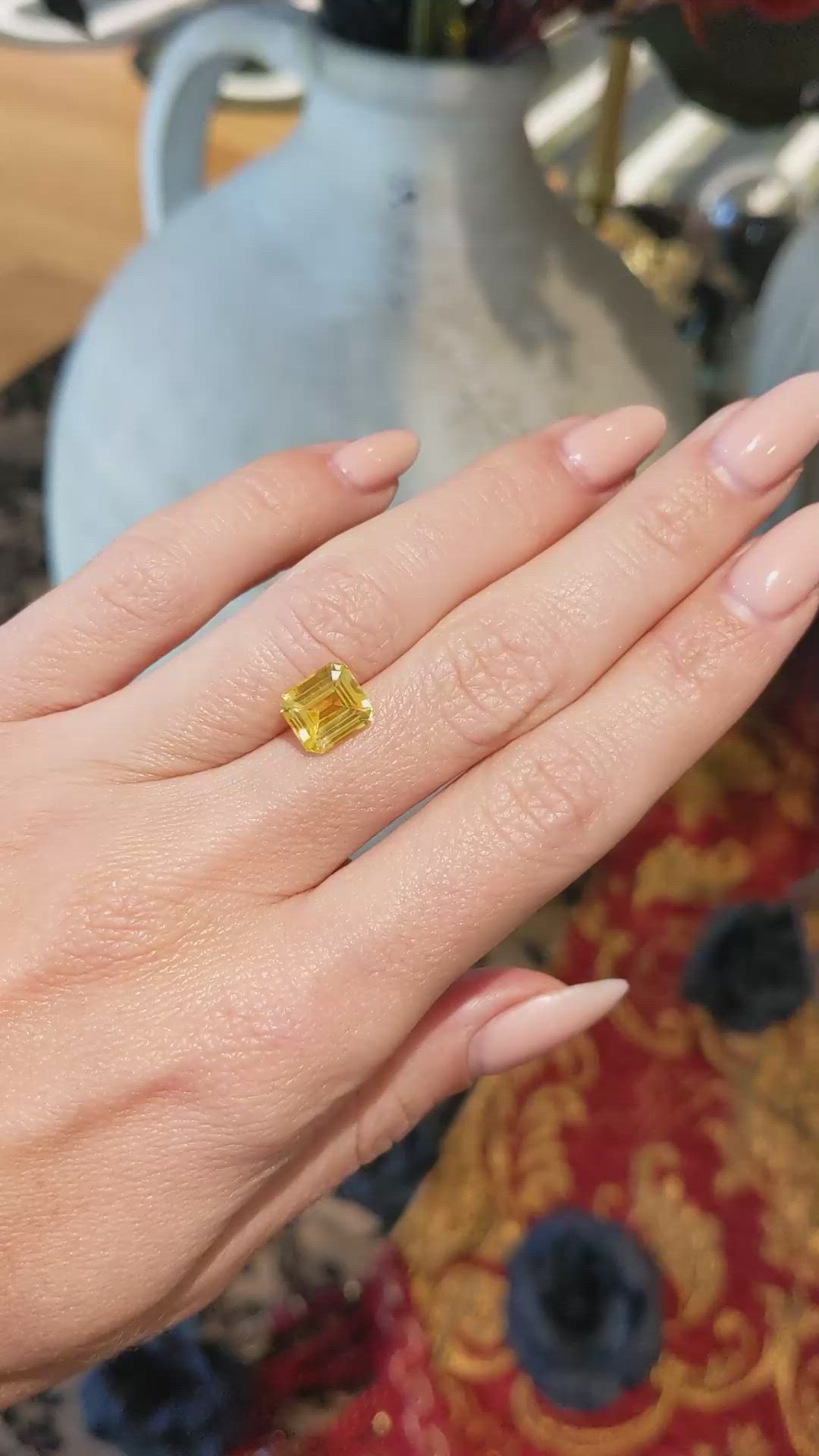 3.13 Ct. Yellow Sapphire from Ceylon (Sri Lanka) Size Video
